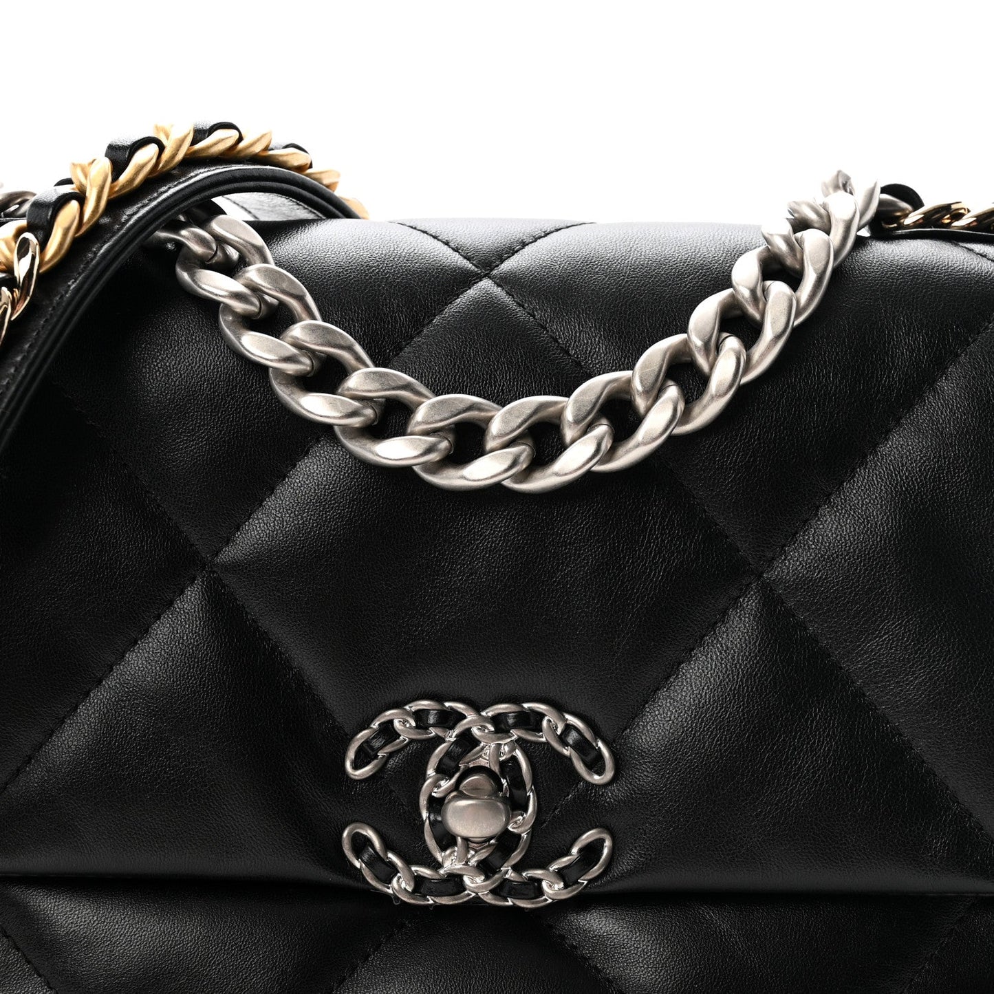 Lambskin Quilted Medium Chanel 19 Flap Black
