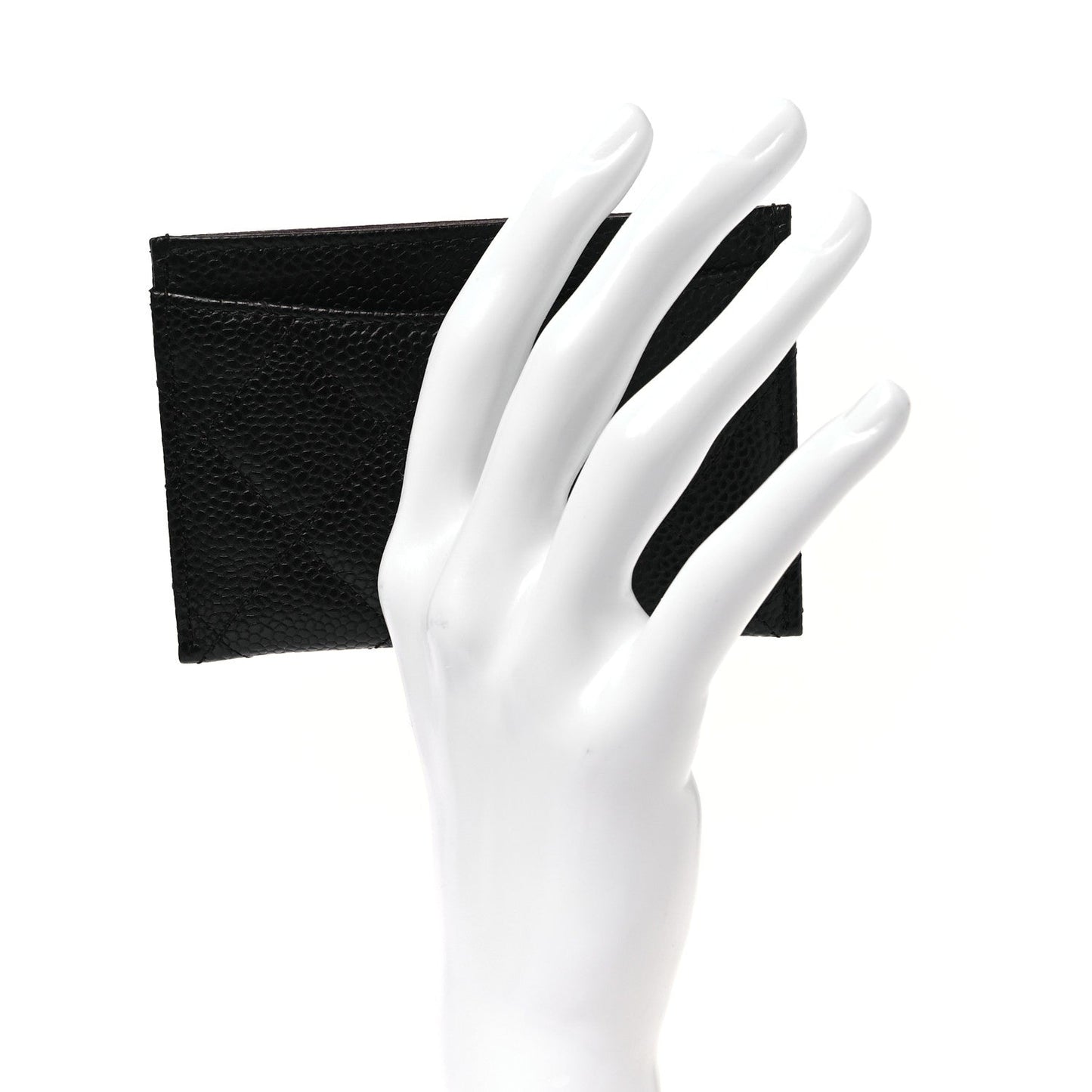 Caviar Quilted Card Holder Black