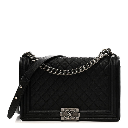 Caviar Quilted New Medium Boy Flap Black