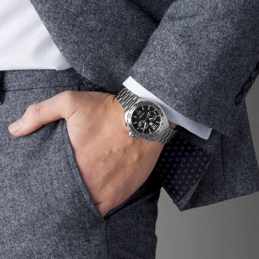 Tag Heuer Formula 1 Black Dial Silver Steel Strap Watch for Men - WAZ111A.BA0875