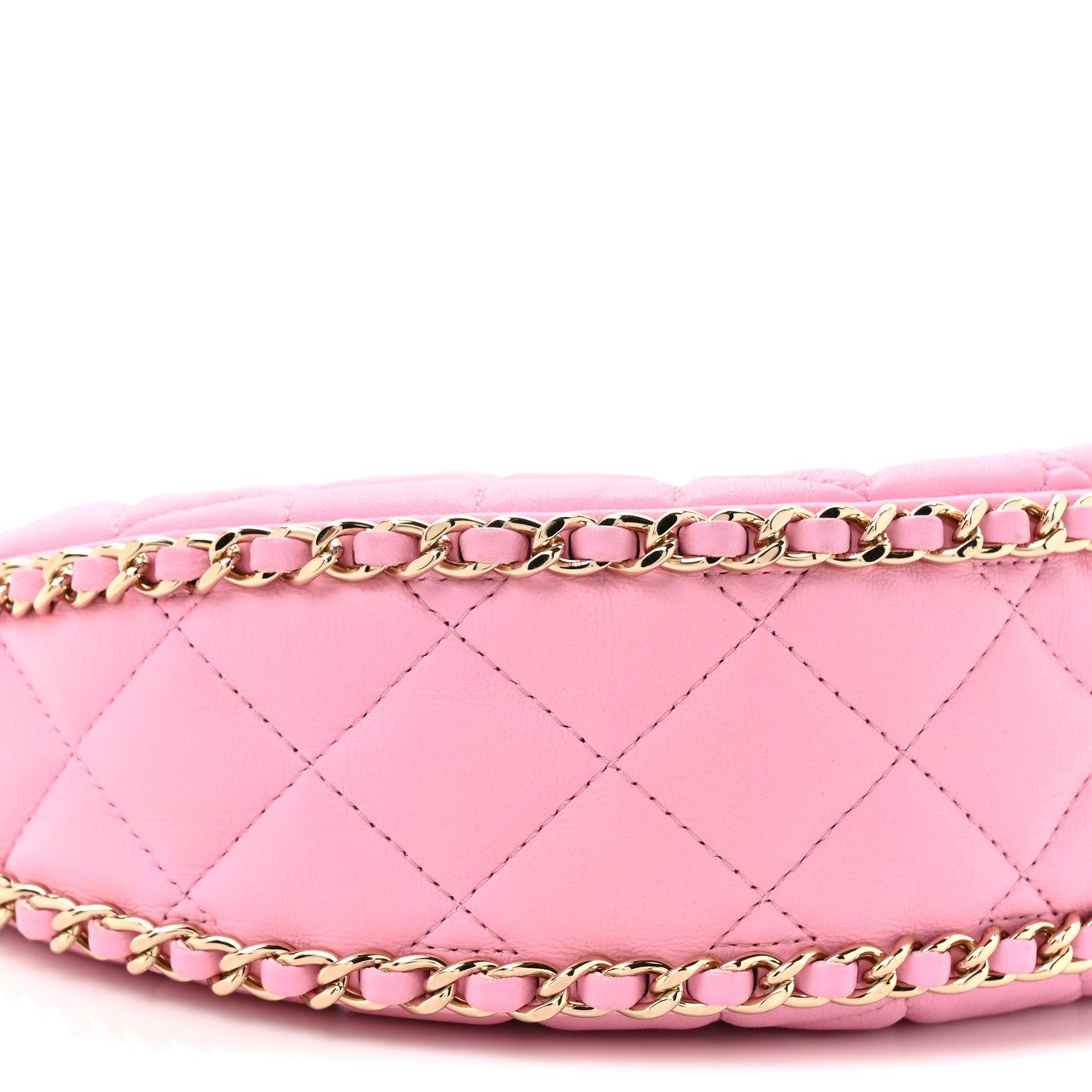 Lambskin Quilted Small Hobo Bag Pink