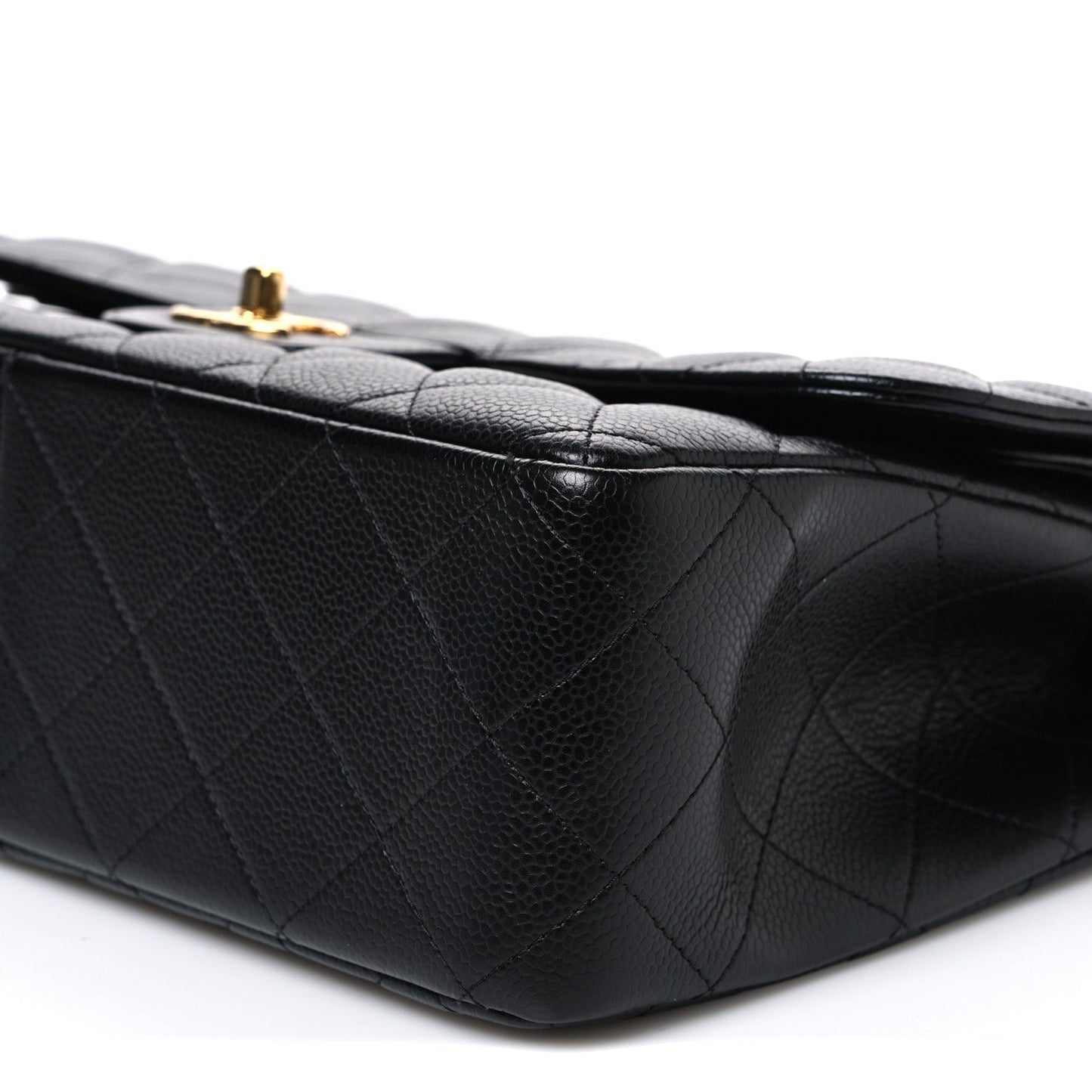 Caviar Quilted Jumbo Double Flap Black