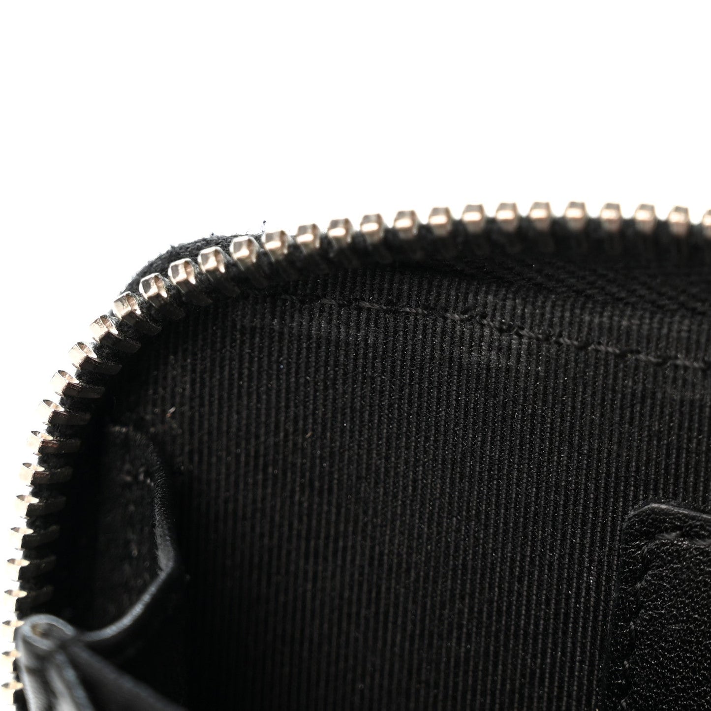 Patent Calfskin Quilted Zip Coin Purse Black