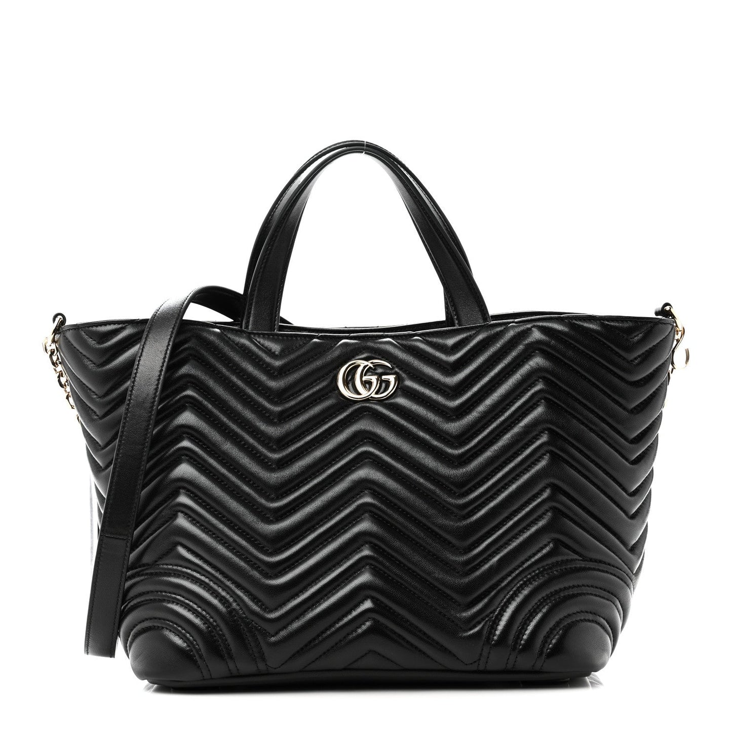 Lambskin Matelasse Medium GG Betty Tote Bag Black