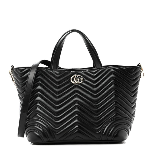 Lambskin Matelasse Medium GG Betty Tote Bag Black