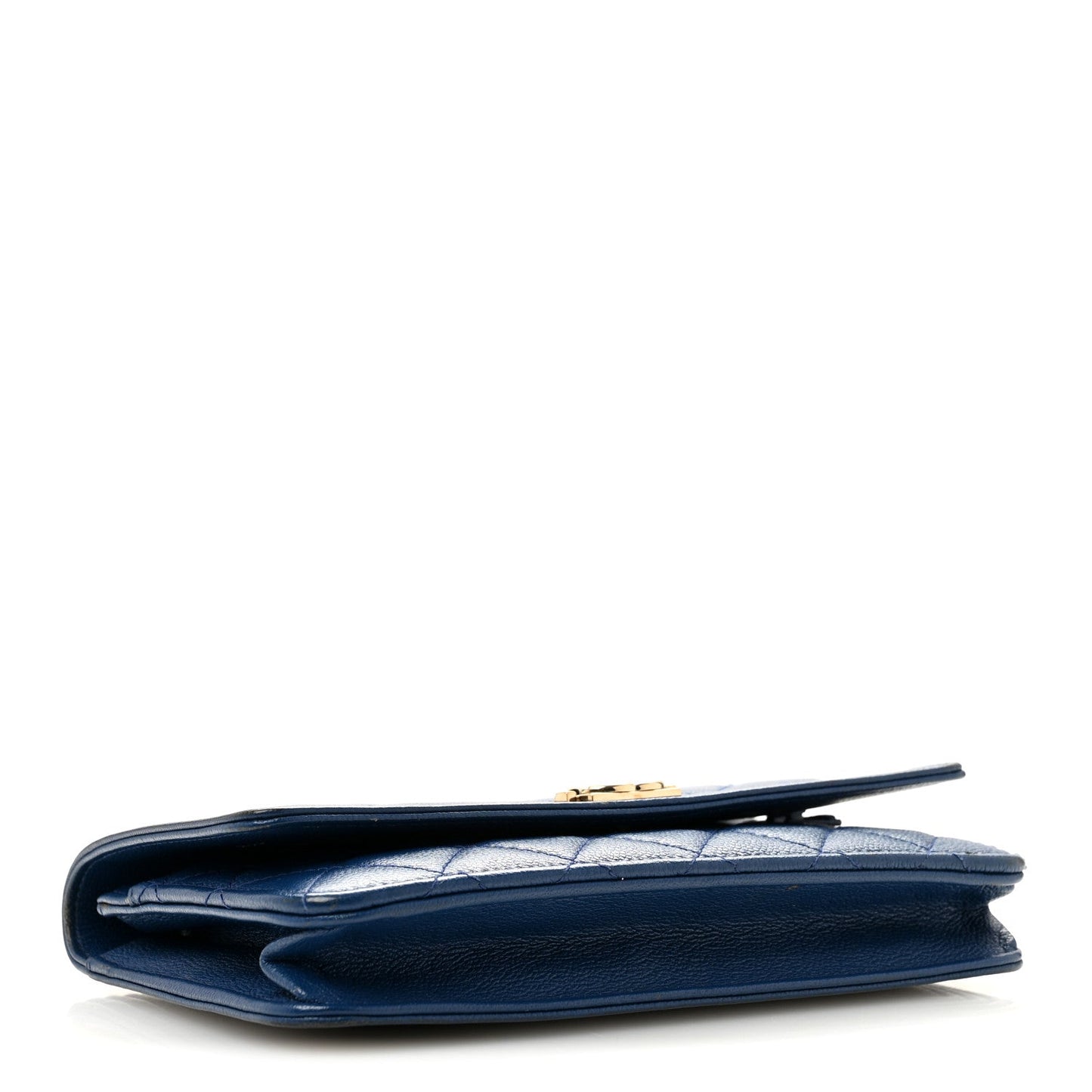 Caviar Quilted Boy Wallet On Chain WOC Dark Blue