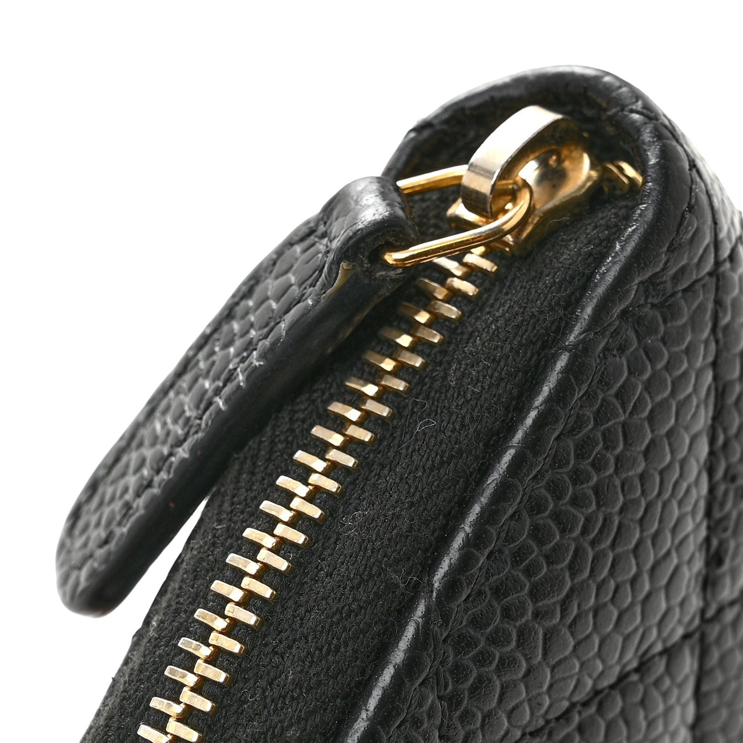 Caviar Quilted Zip Coin Purse Black