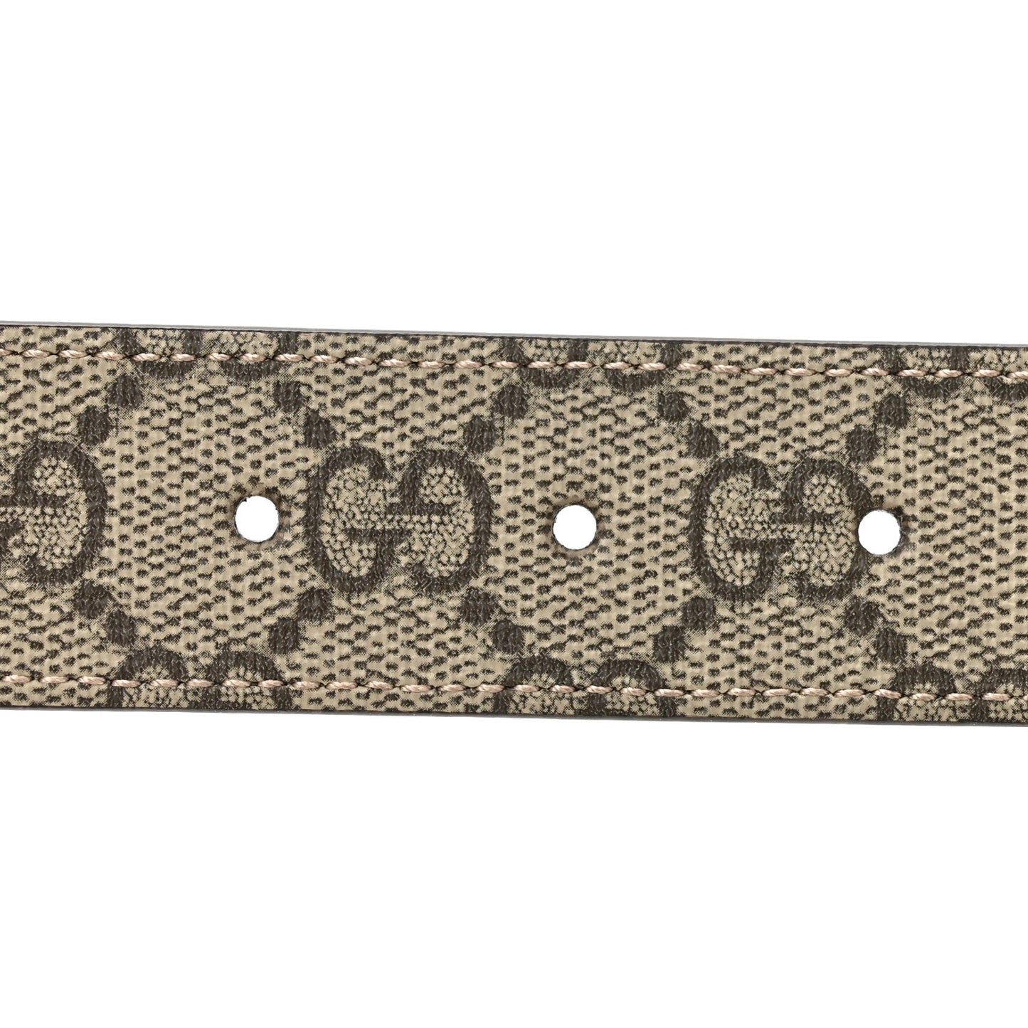 GG Supreme Monogram Plutone Calfskin Double G Reversible 30mm Belt 85 34 Beige Ebony Brown