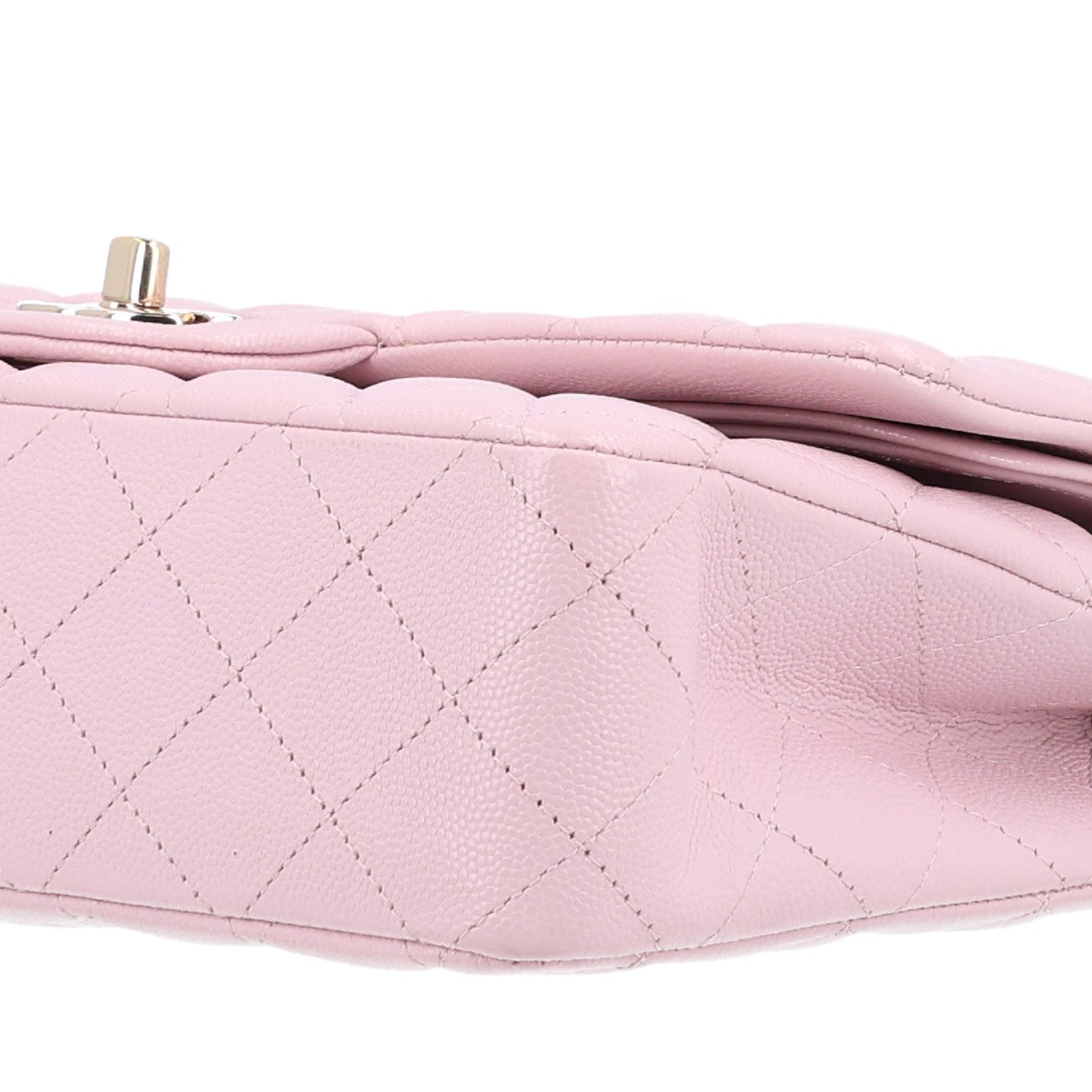 Caviar Quilted Medium Double Flap Light Pink