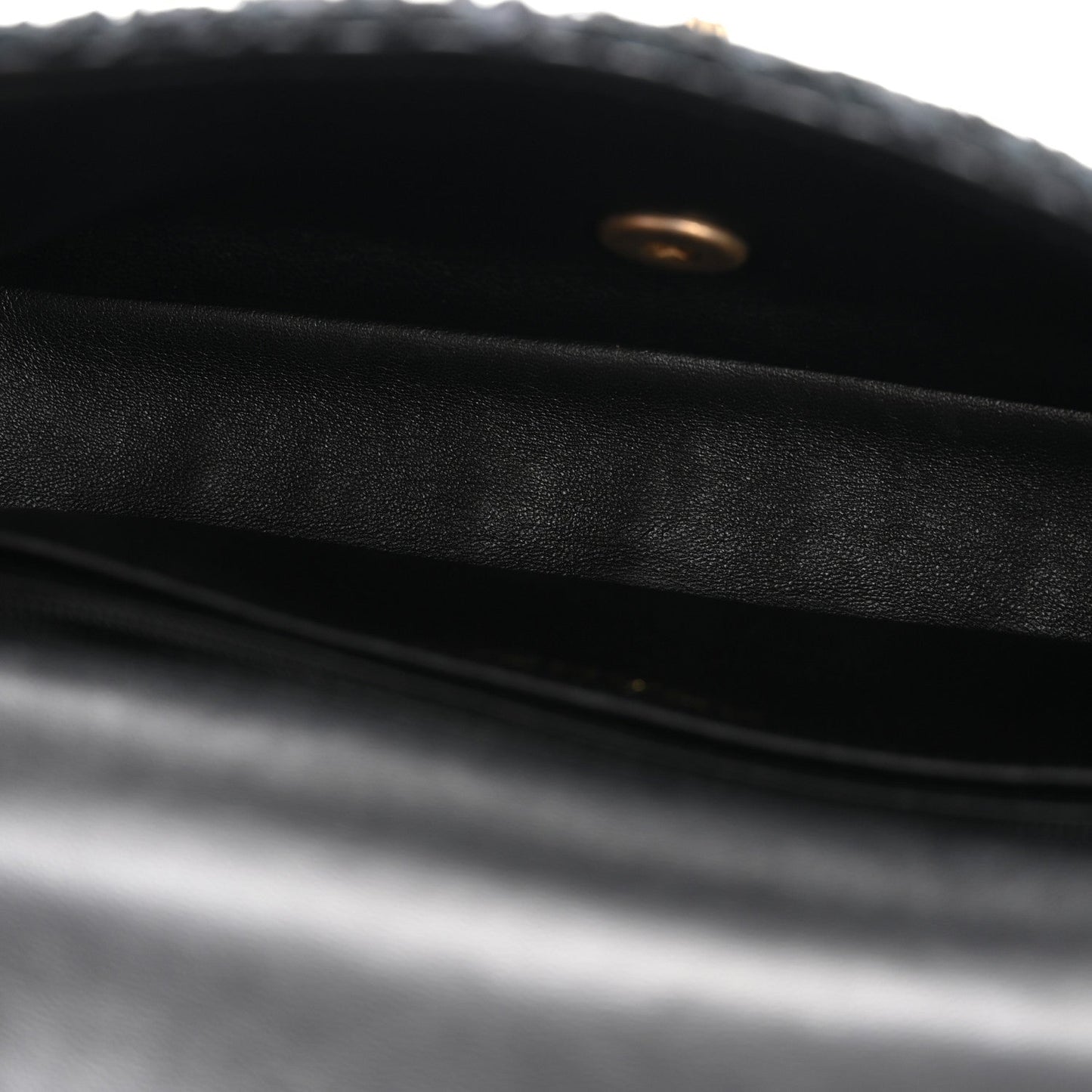 Tweed Quilted Mini Side Pearl Flap Bag Black