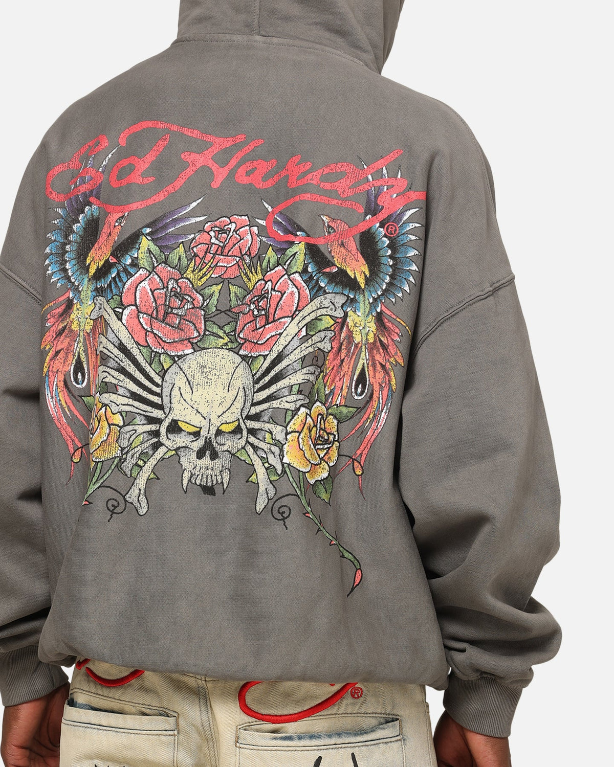 Ed Hardy Boom Hoodie Washed Charcoal