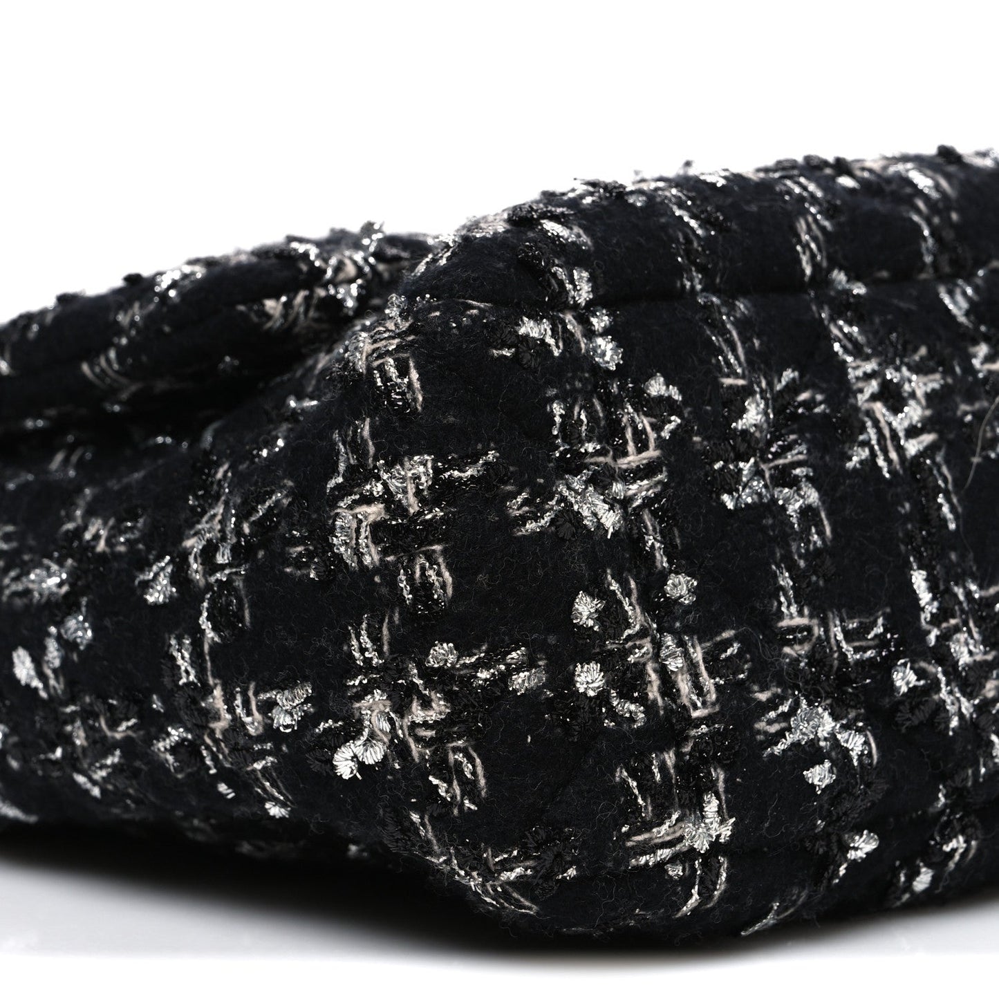 Tweed Quilted Large Chanel 19 Flap Black Silver Ecru