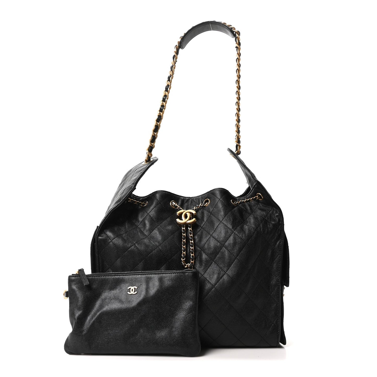 Caviar Quilted Medium Chanel 25 Handbag Black