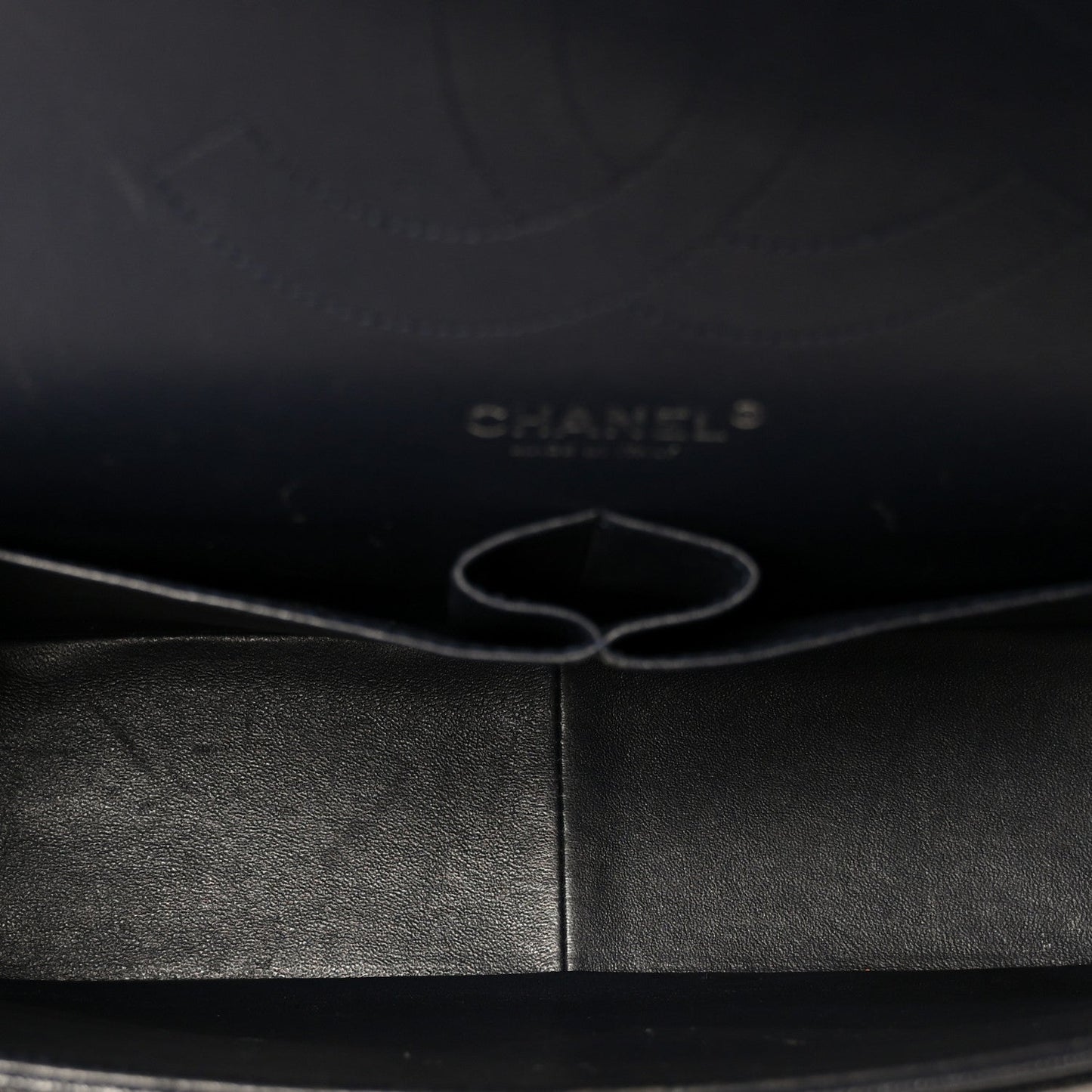 Caviar Quilted Jumbo Double Flap Navy Blue