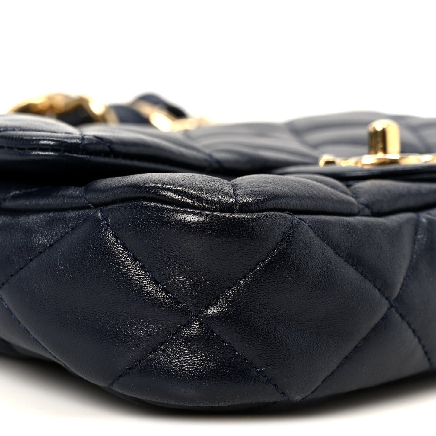 Lambskin Quilted Small Funky Town Flap Blue