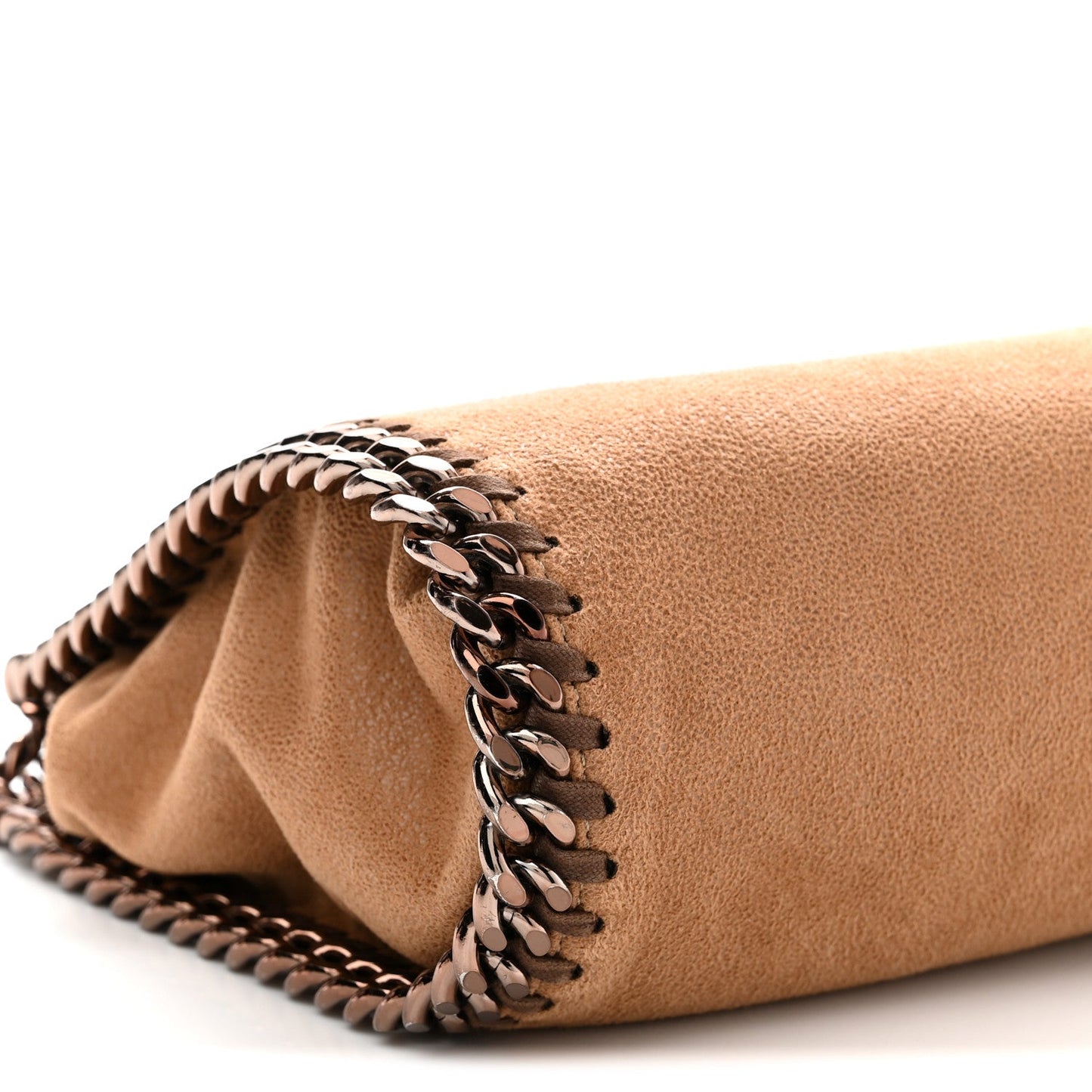 Shaggy Deer Mini Falabella Fold Over Tote Camel