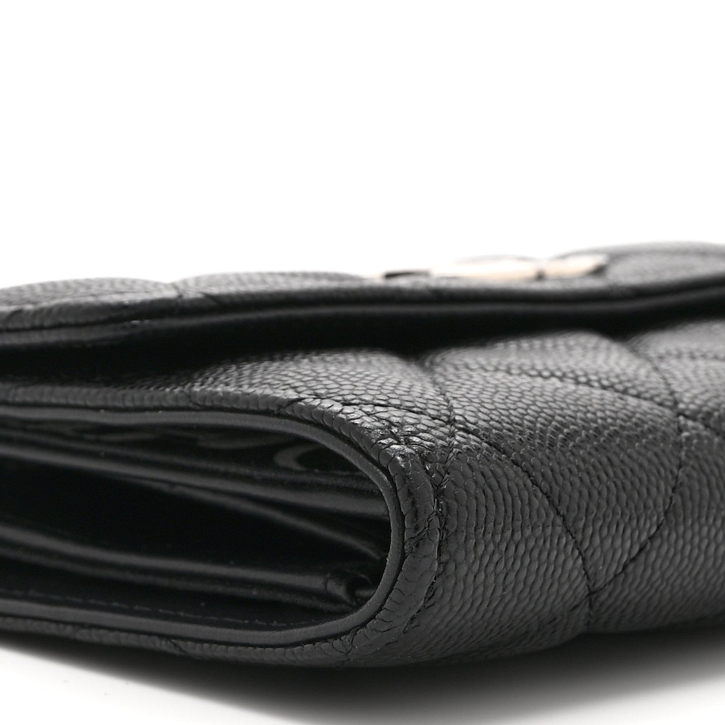 Caviar Quilted Coco Chanel CC Medium Flap Wallet Black