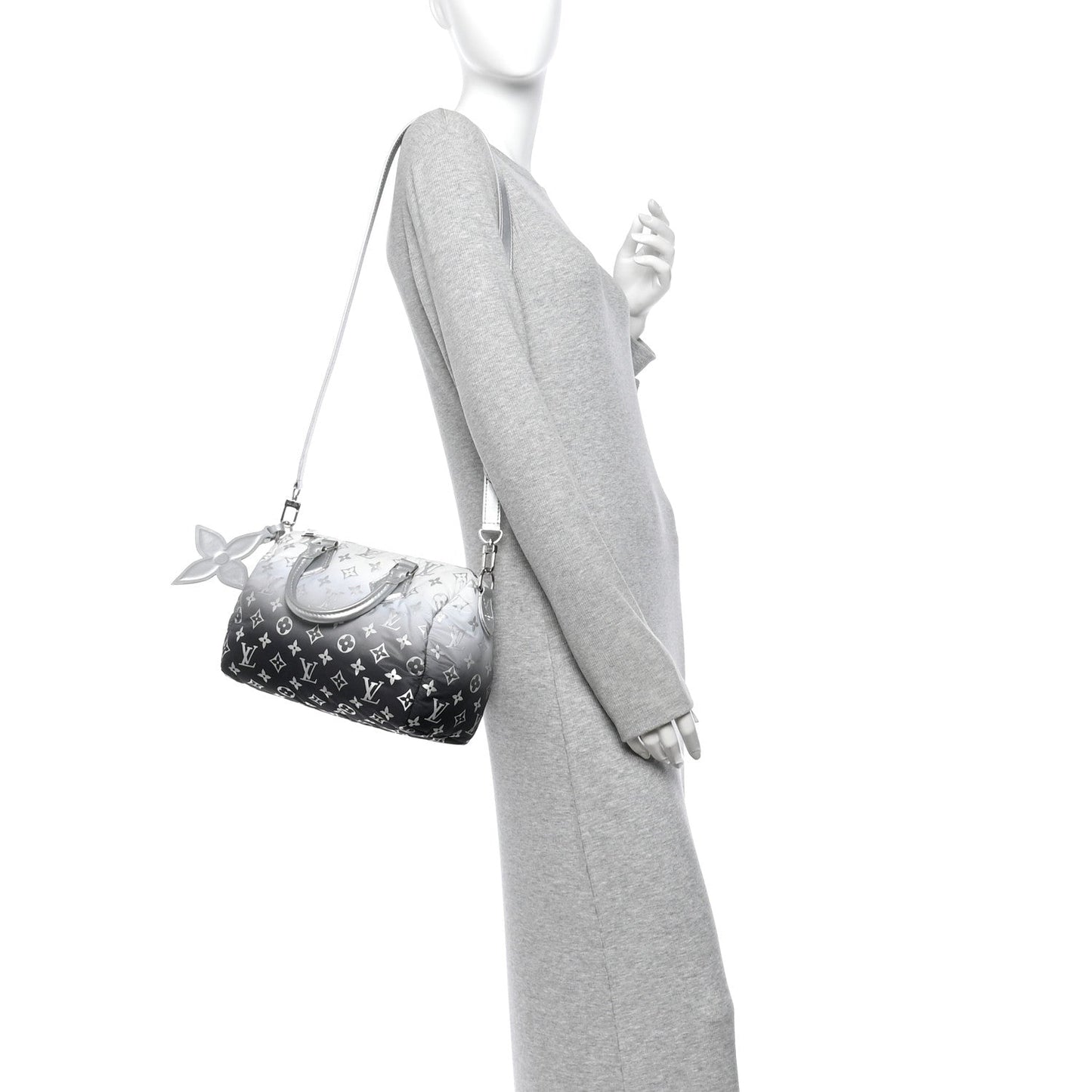 Nylon Monogram Gradient LV Snow Speedy Bandouliere 25 Frost