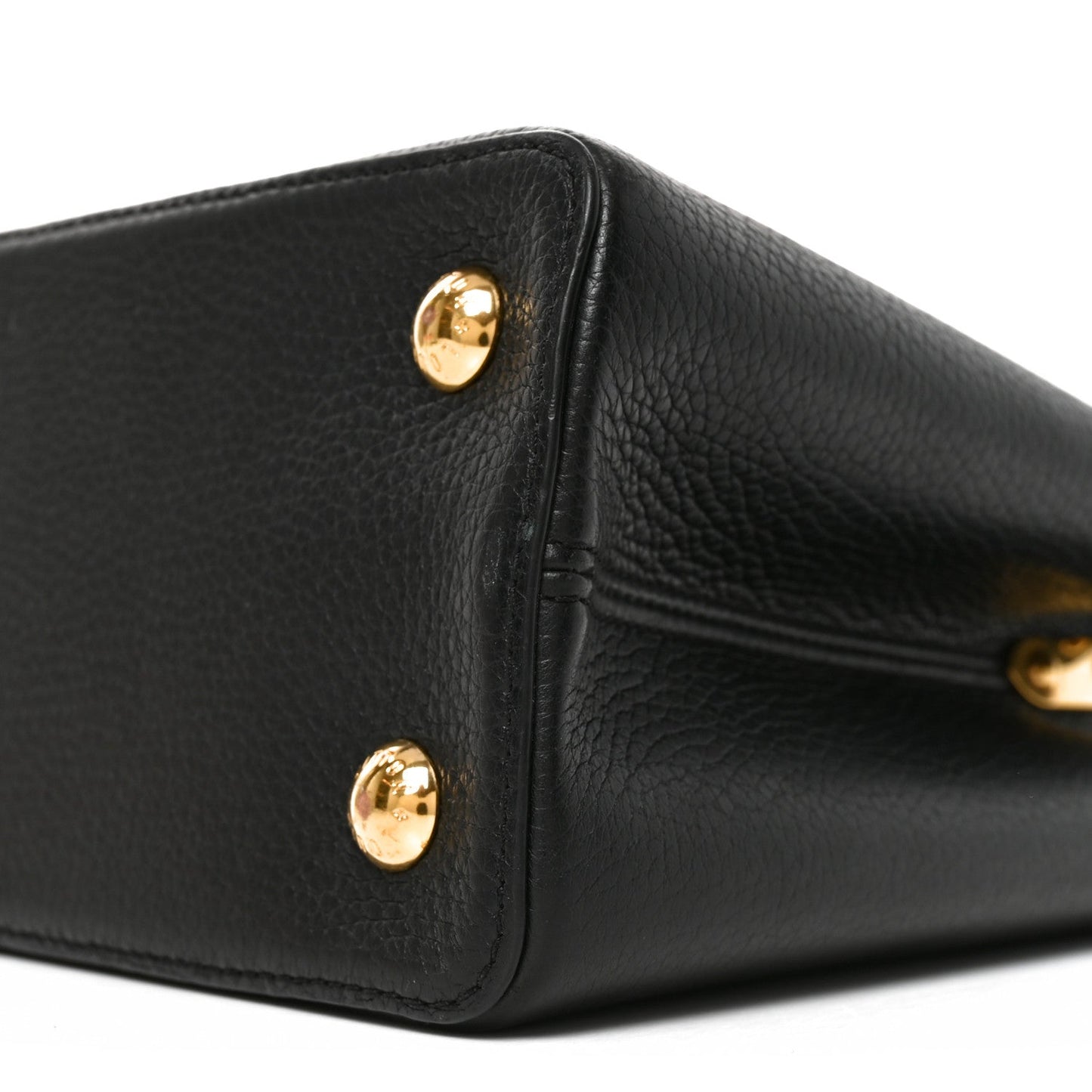 Taurillon Studded Capucines PM Black