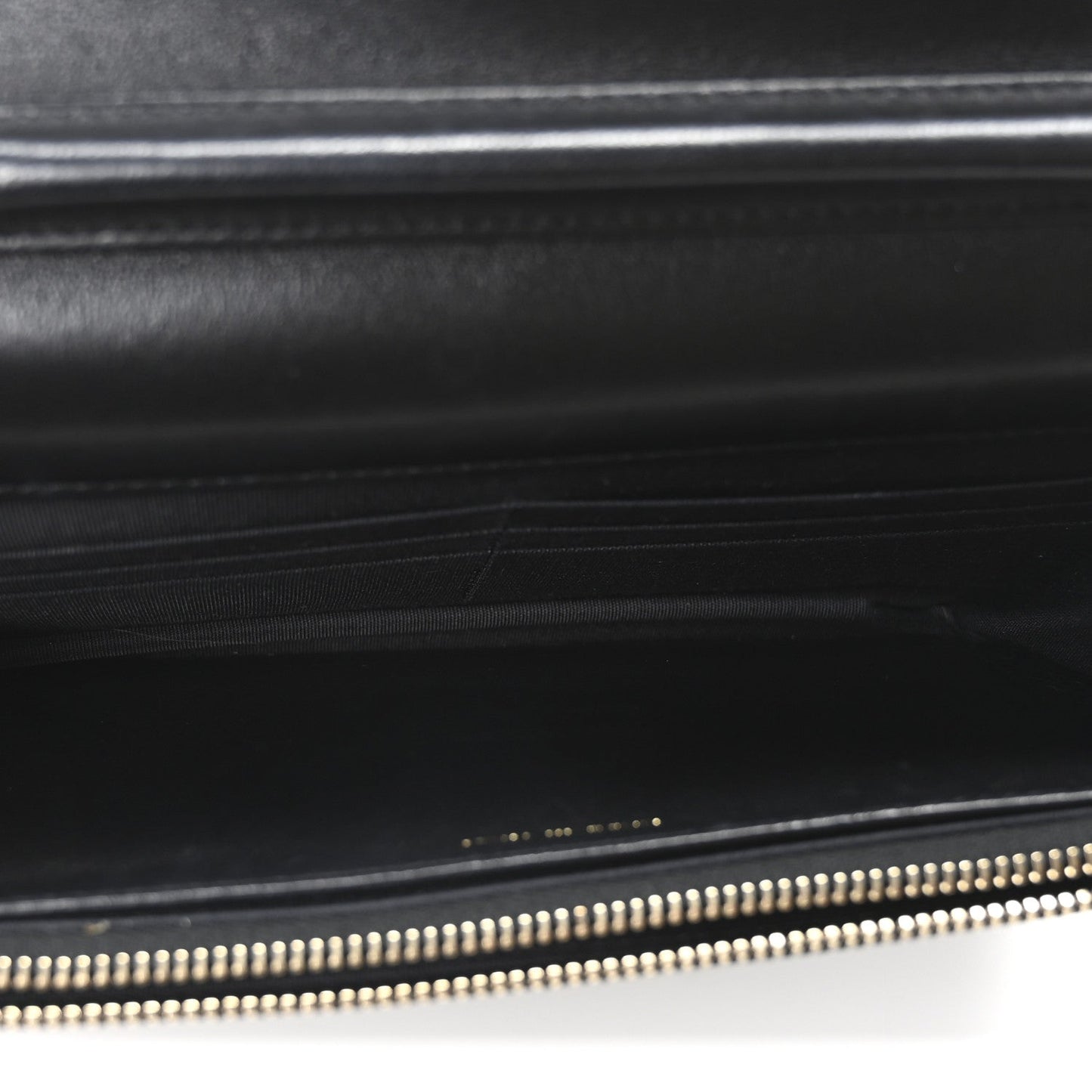Lambskin Quilted Golden Class Wallet on Chain WOC Black