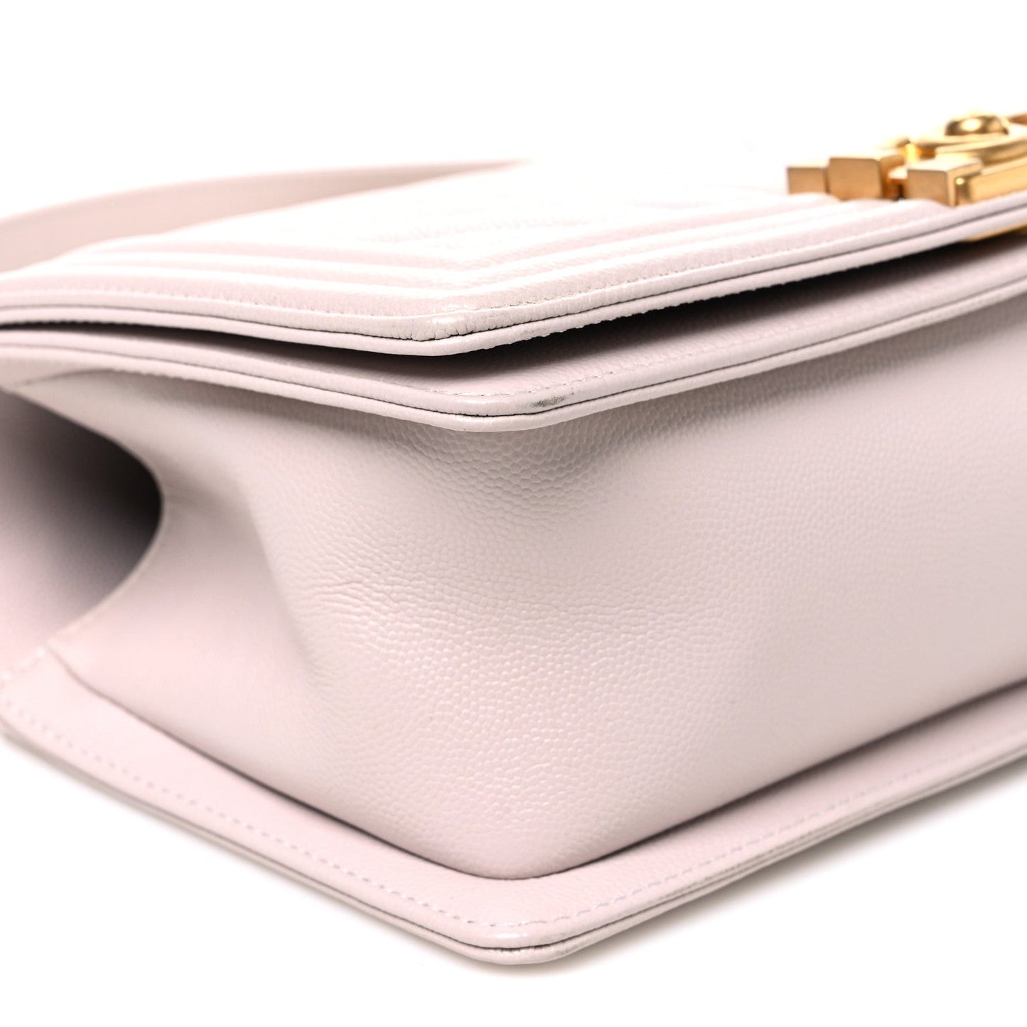 Caviar Chevron Quilted Medium Boy Flap Light Pink