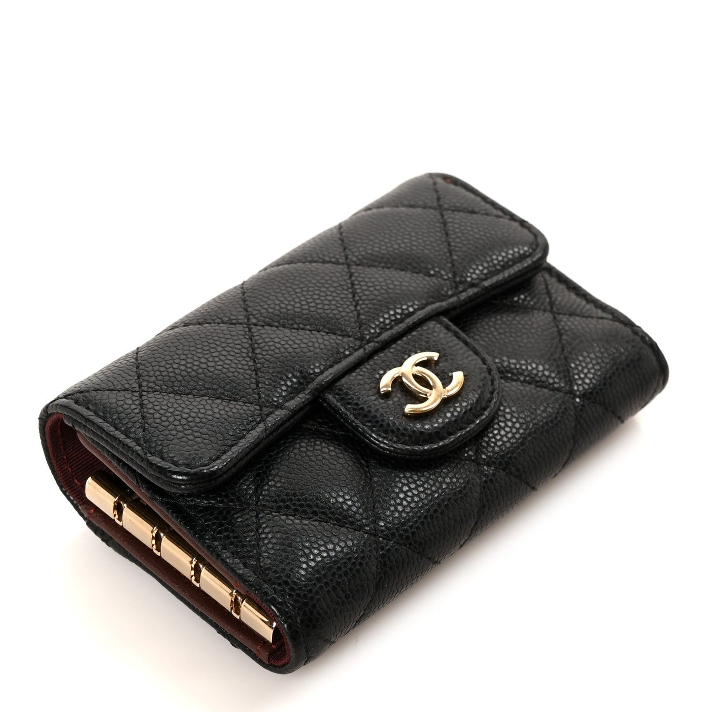 Caviar Quilted Classic 4 Key Holder Wallet Black