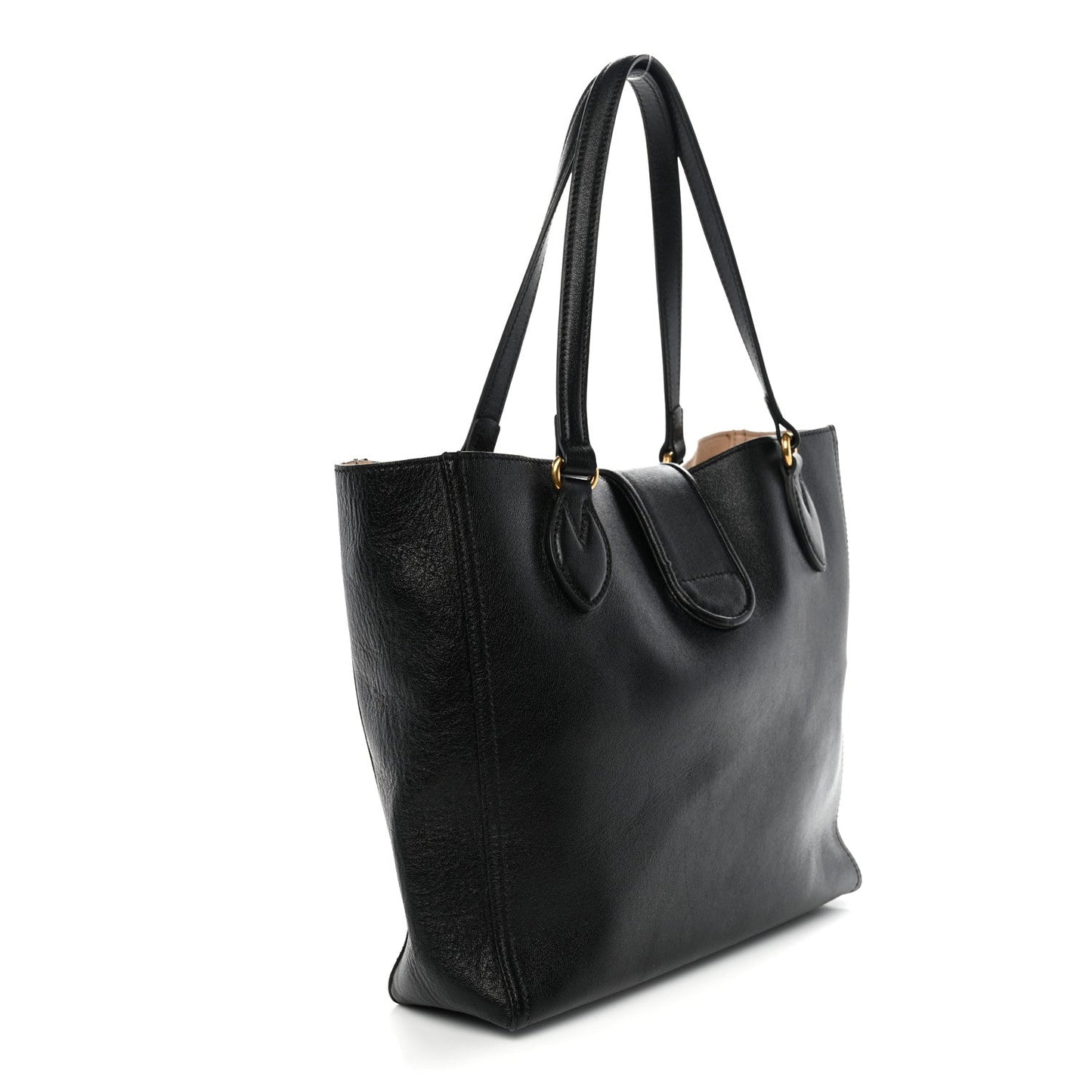 New Sakai Calfskin Lux Small Dahlia Tote Black