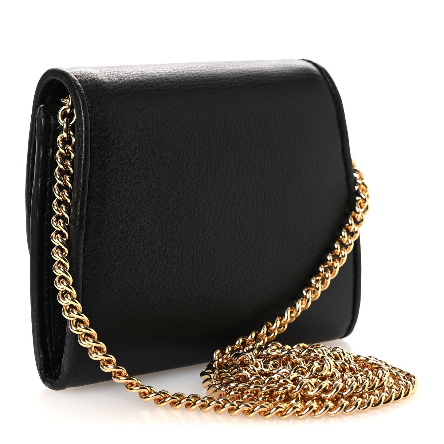 Roxy Calfskin Medium Blondie Chain Wallet Black
