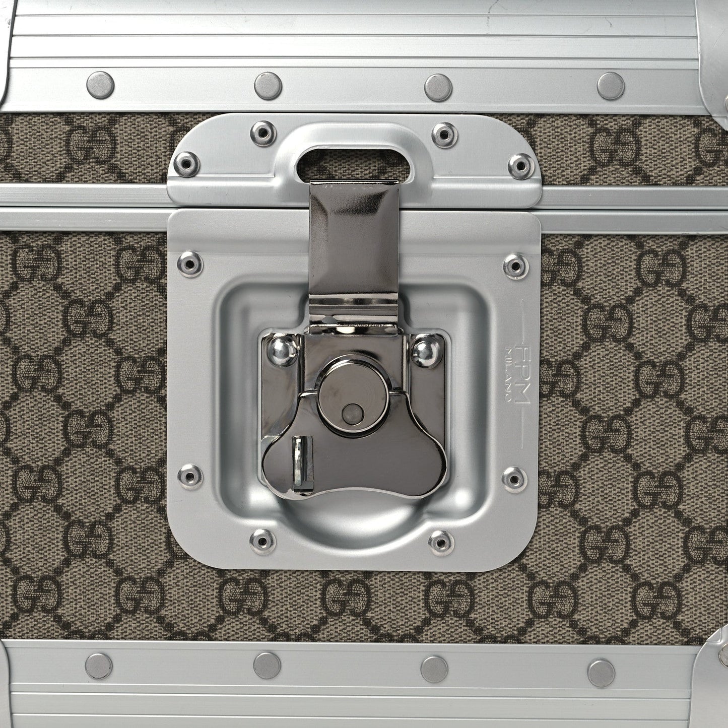 GG Supreme Monogram Aluminum Porter Beauty Case Silver
