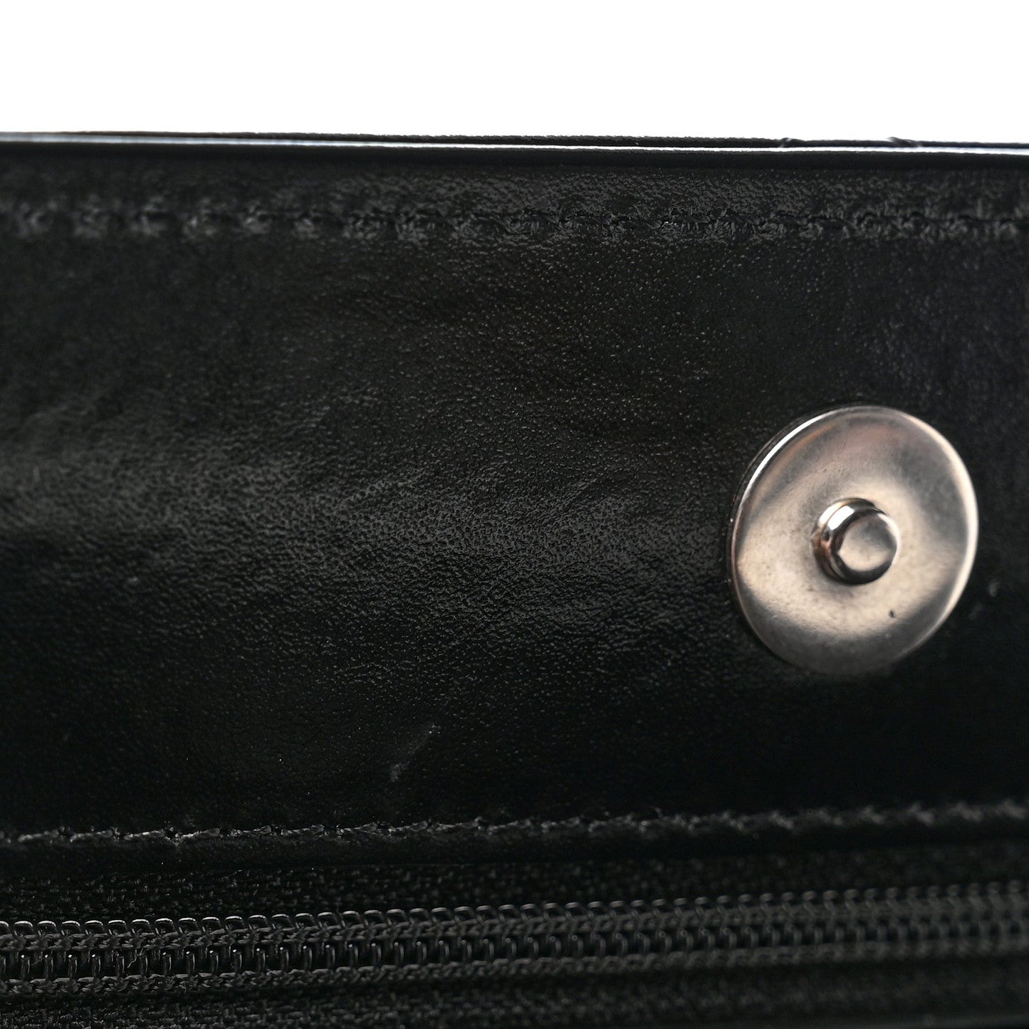 Shiny Crumpled Calfskin Quilted Chanel 19 Wallet On Chain WOC Black