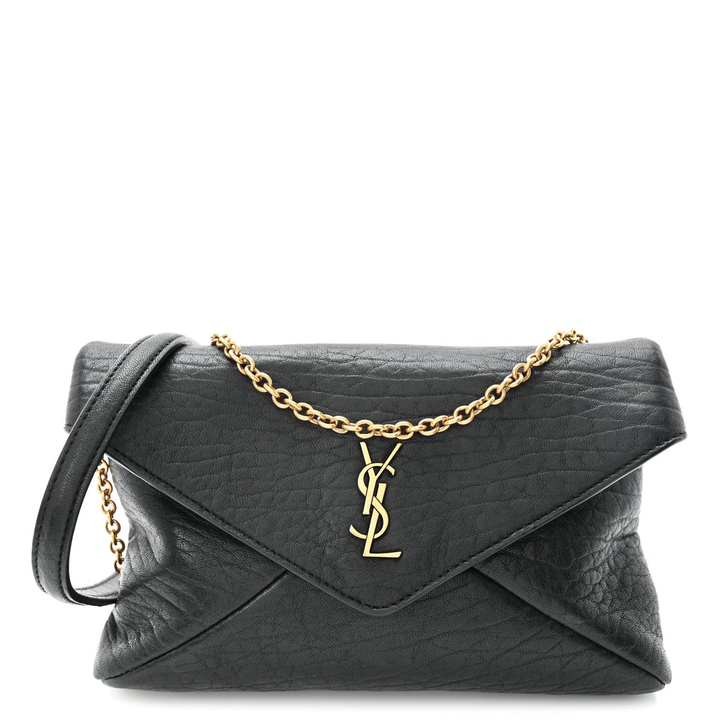 Supple Lambskin Small Cassandre Chain Pouch Black