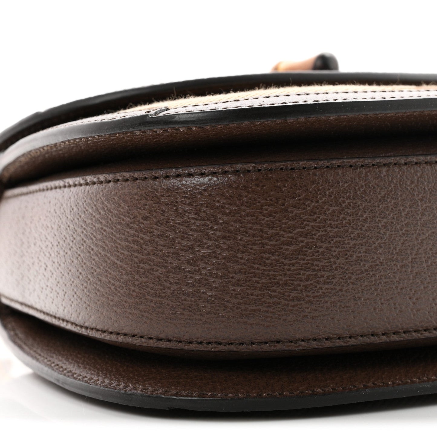 Monogram Jumbo GG Textured Dollar Calfskin Web Small Bamboo 1947 Top Handle Bag Camel Ebony New Acero
