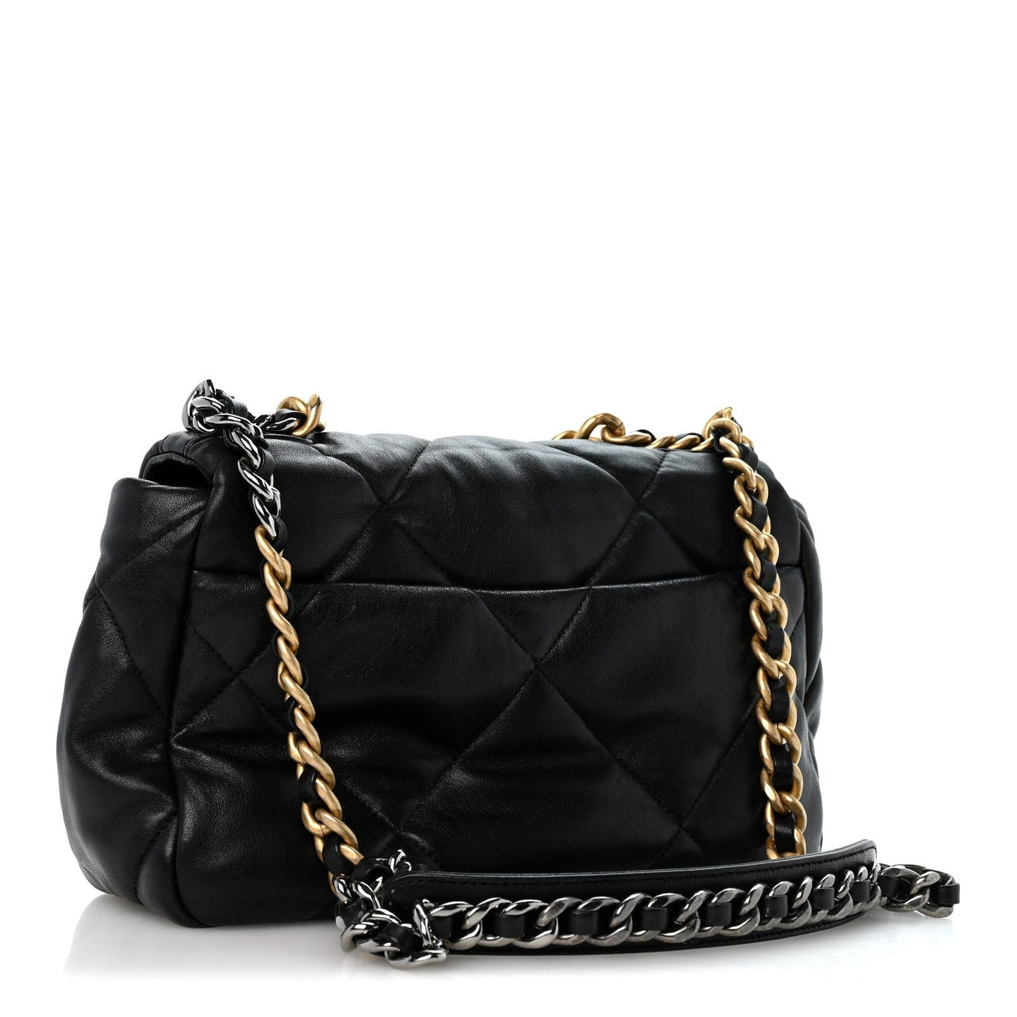 Lambskin Quilted Medium Chanel 19 Flap Black