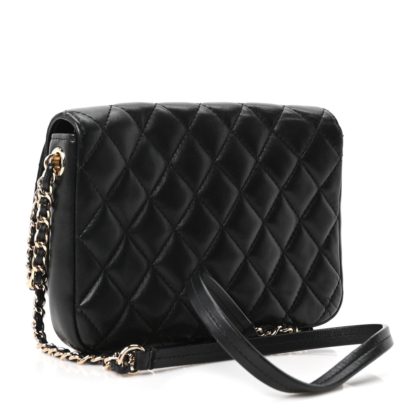 Lambskin Quilted Side Packs Black