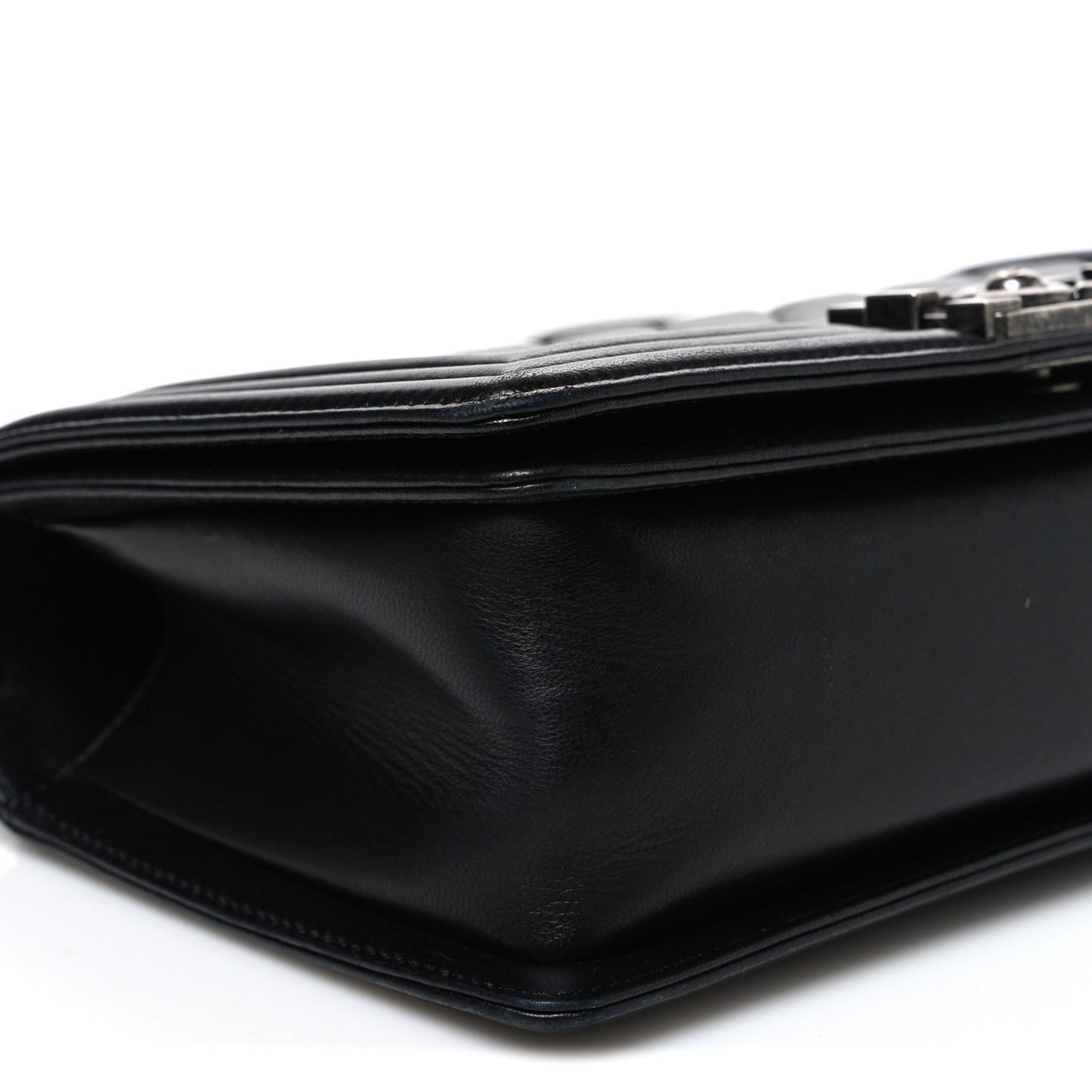 Lambskin Quilted Medium Boy Flap Black