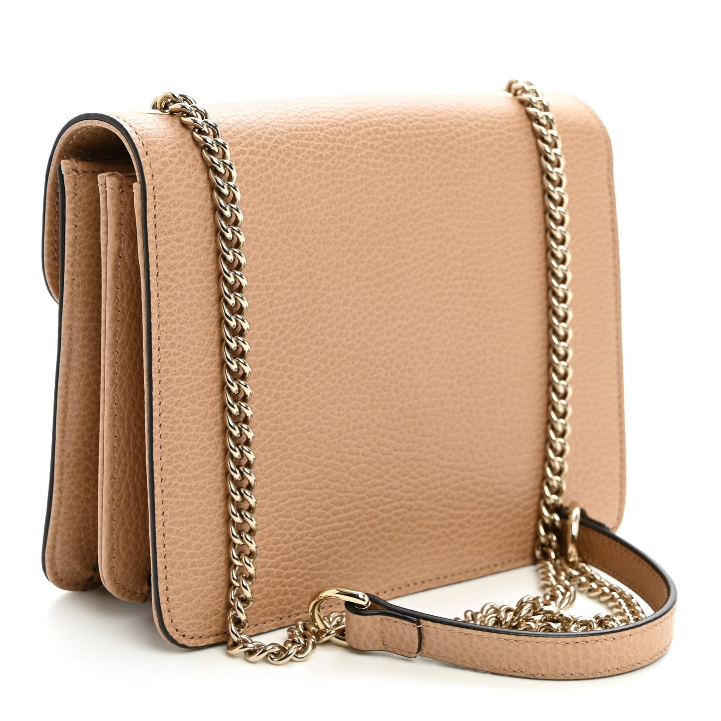 Dollar Calfskin Small Interlocking G Shoulder Bag Camelia