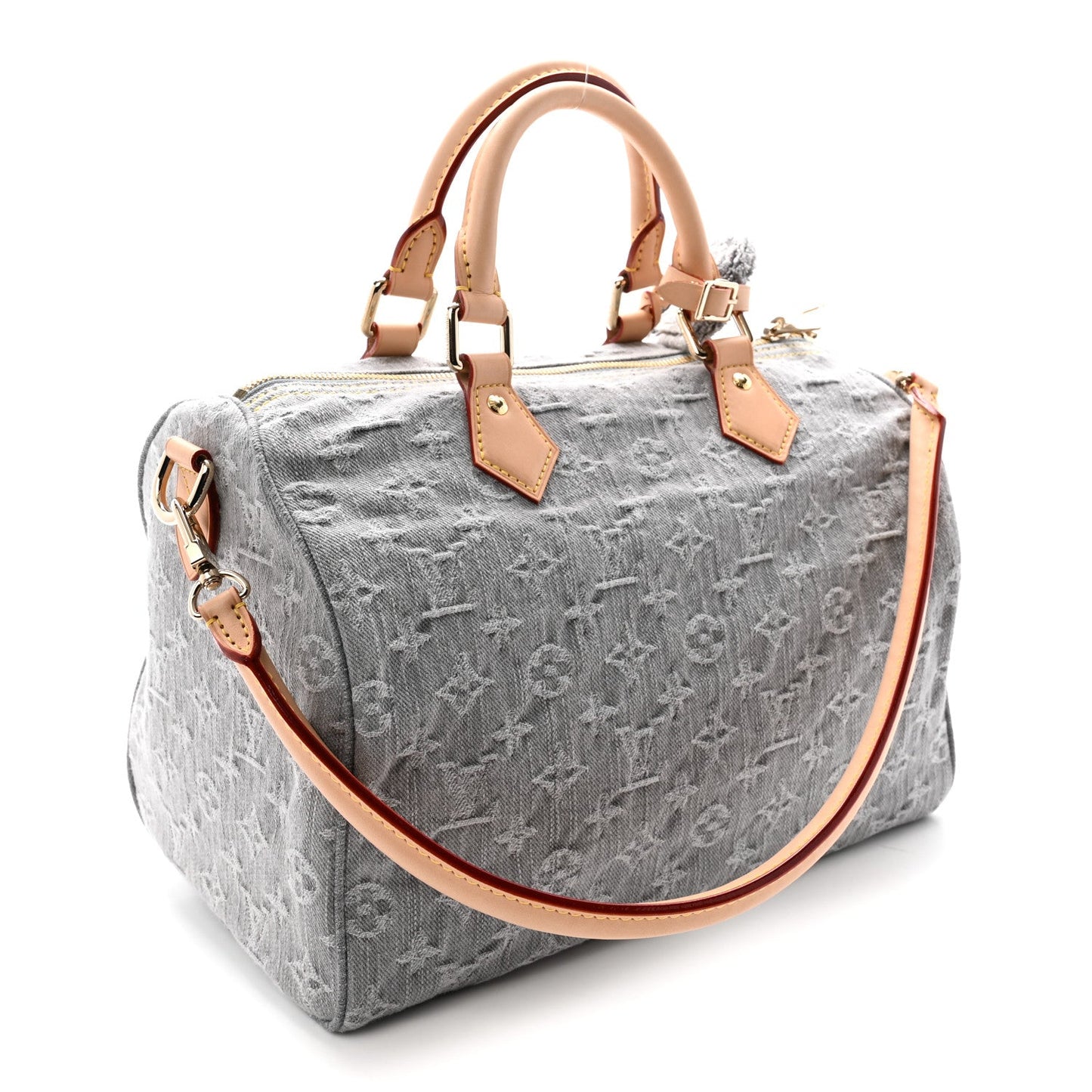 Monogram Denim Speedy Soft 30 Washed Gray