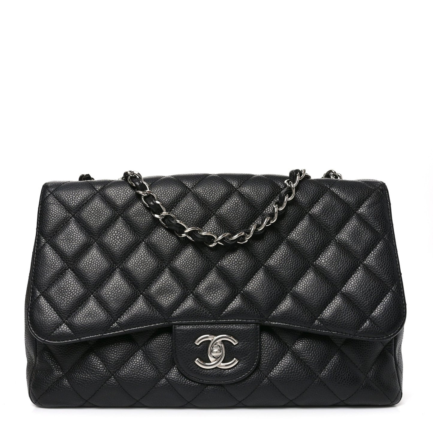 Caviar Quilted Jumbo Single Flap Black