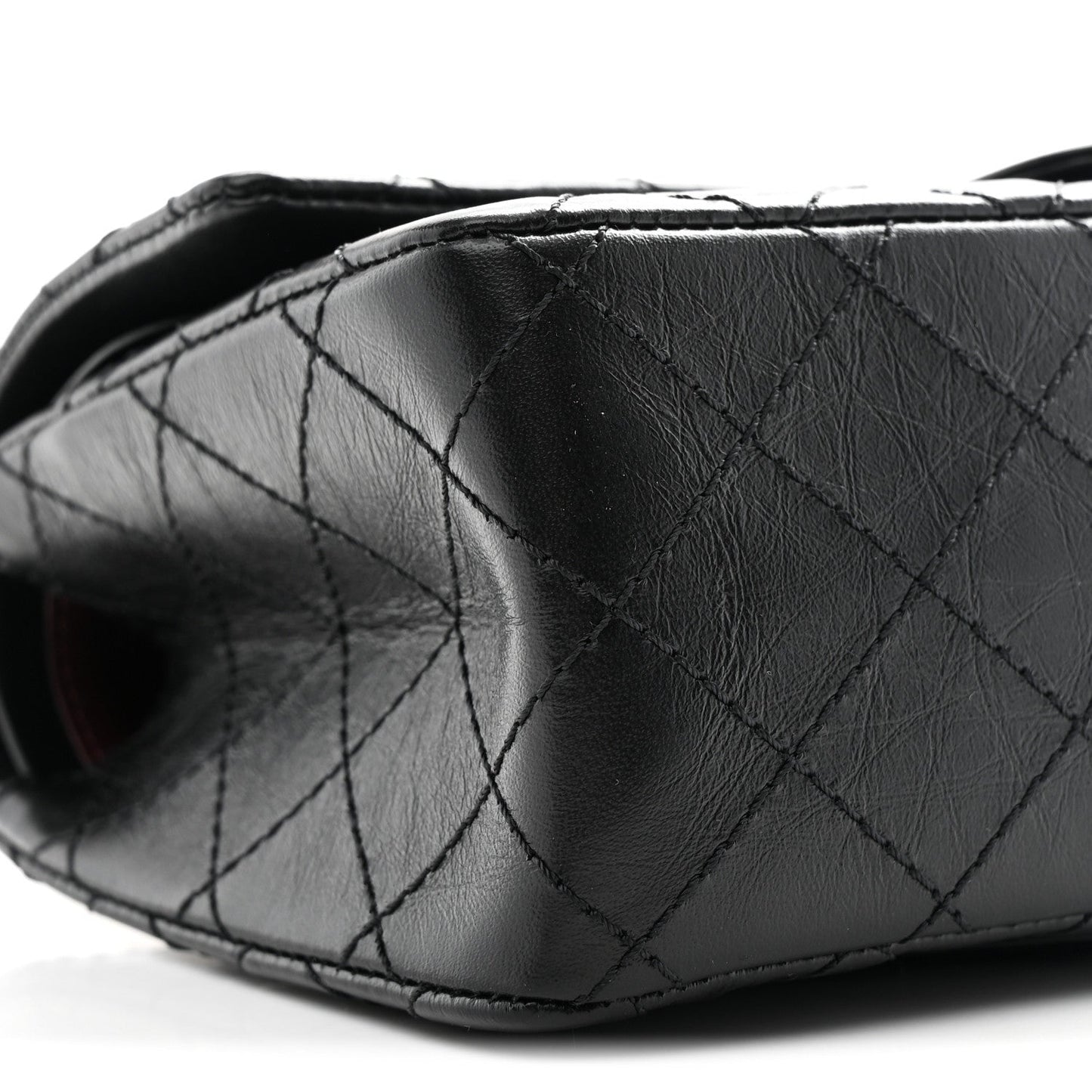 Aged Calfskin Quilted 2.55 Reissue 225 Flap Black