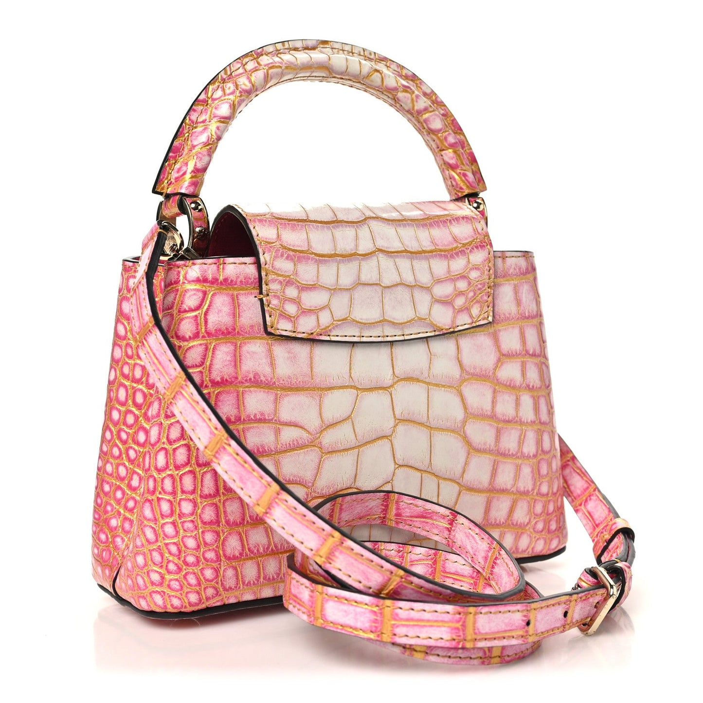 Crocodile Mini Capucines Sahara Rose