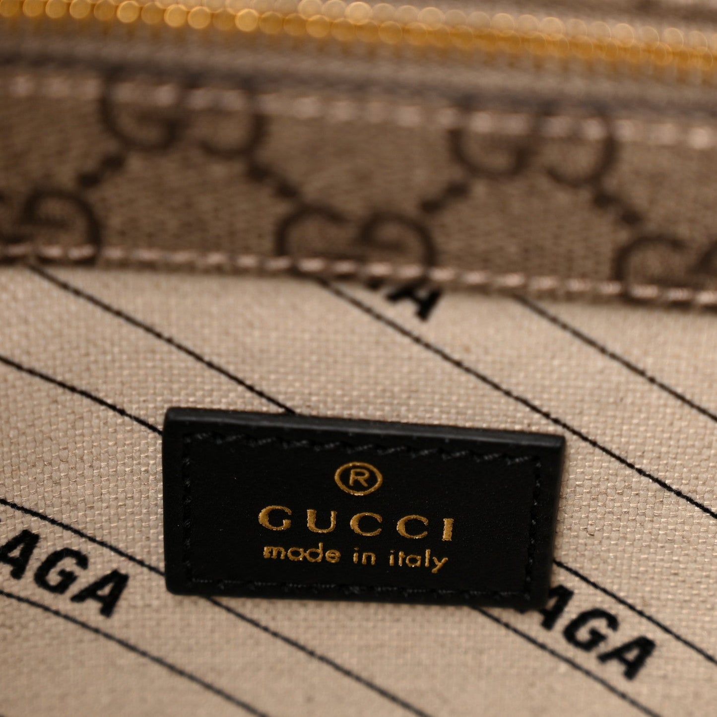X GUCCI GG Supreme Monogram Medium Ville Top Handle Beige Ebony