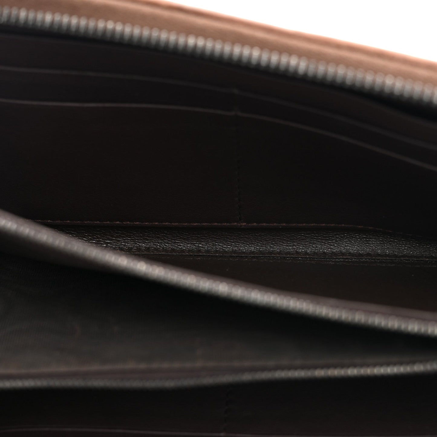 Nappa Intrecciato Zip Around Wallet Brown