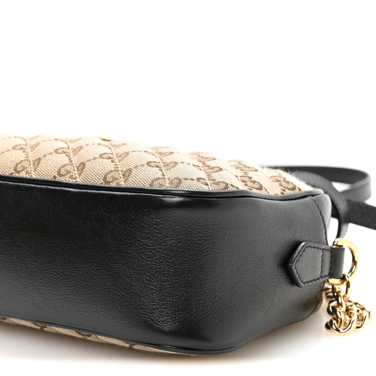 Monogram Matelasse Diagonal Small GG Marmont Chain Shoulder Bag Beige Black