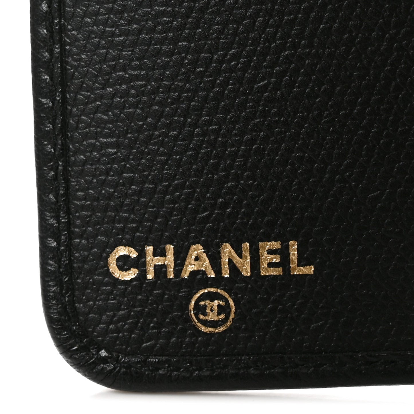 Grained Calfskin CC Button Pocket Agenda Cover Black