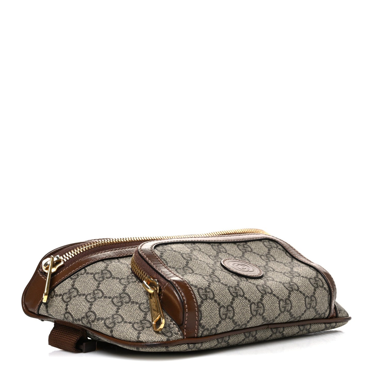 GG Supreme Monogram Textured Calfskin Retro Interlocking G Belt Bag Beige Ebony Brown Sugar