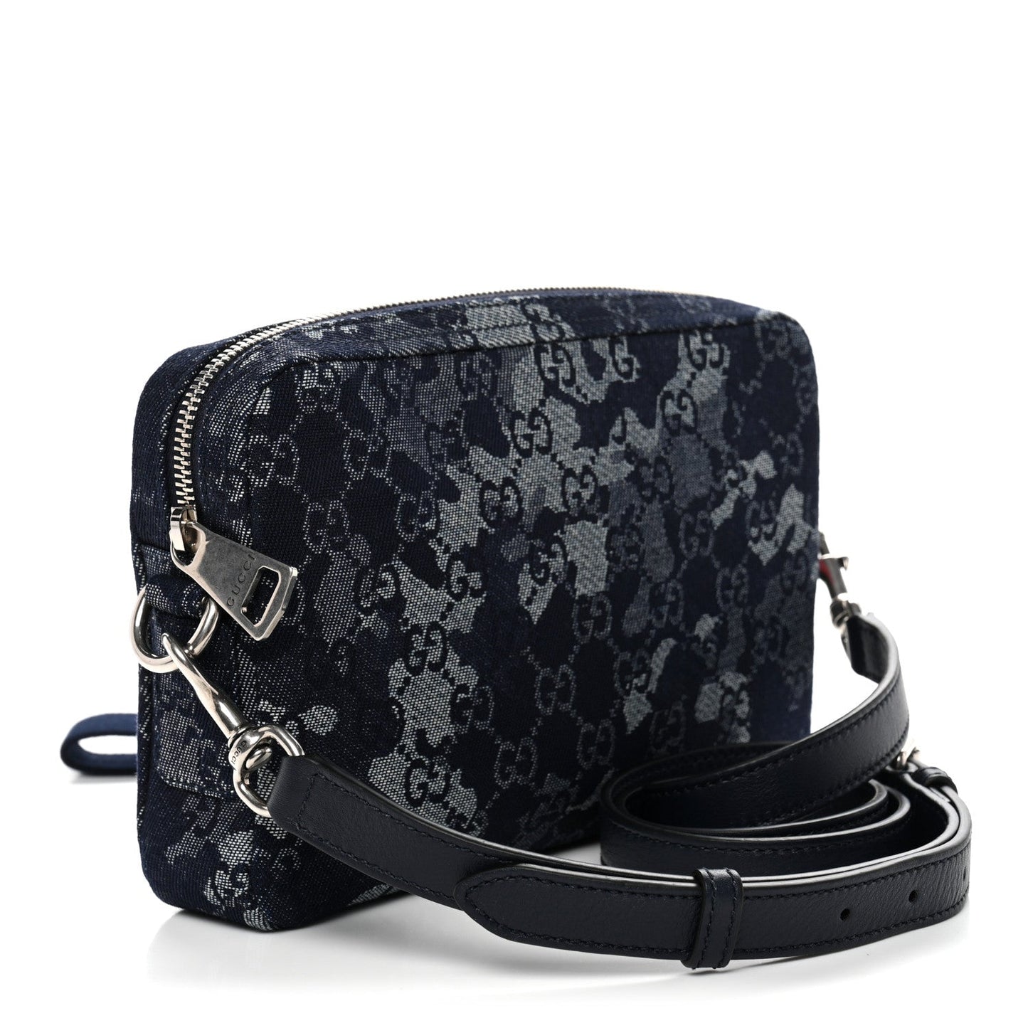 Denim GG Monogram Camouflage Small Crossbody Bag Blue