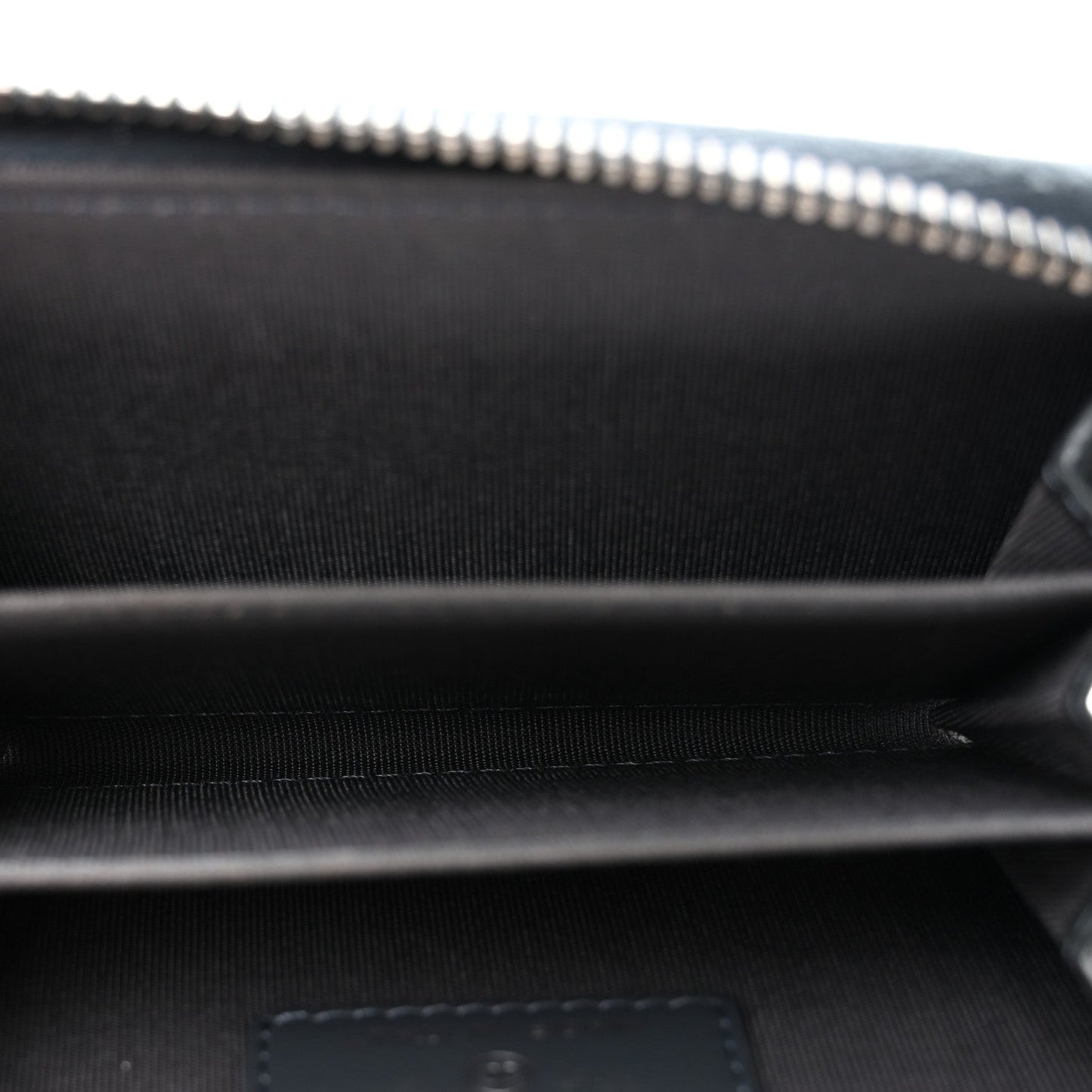 Caviar Quilted Zip Around Coin Purse Wallet Dark Blue