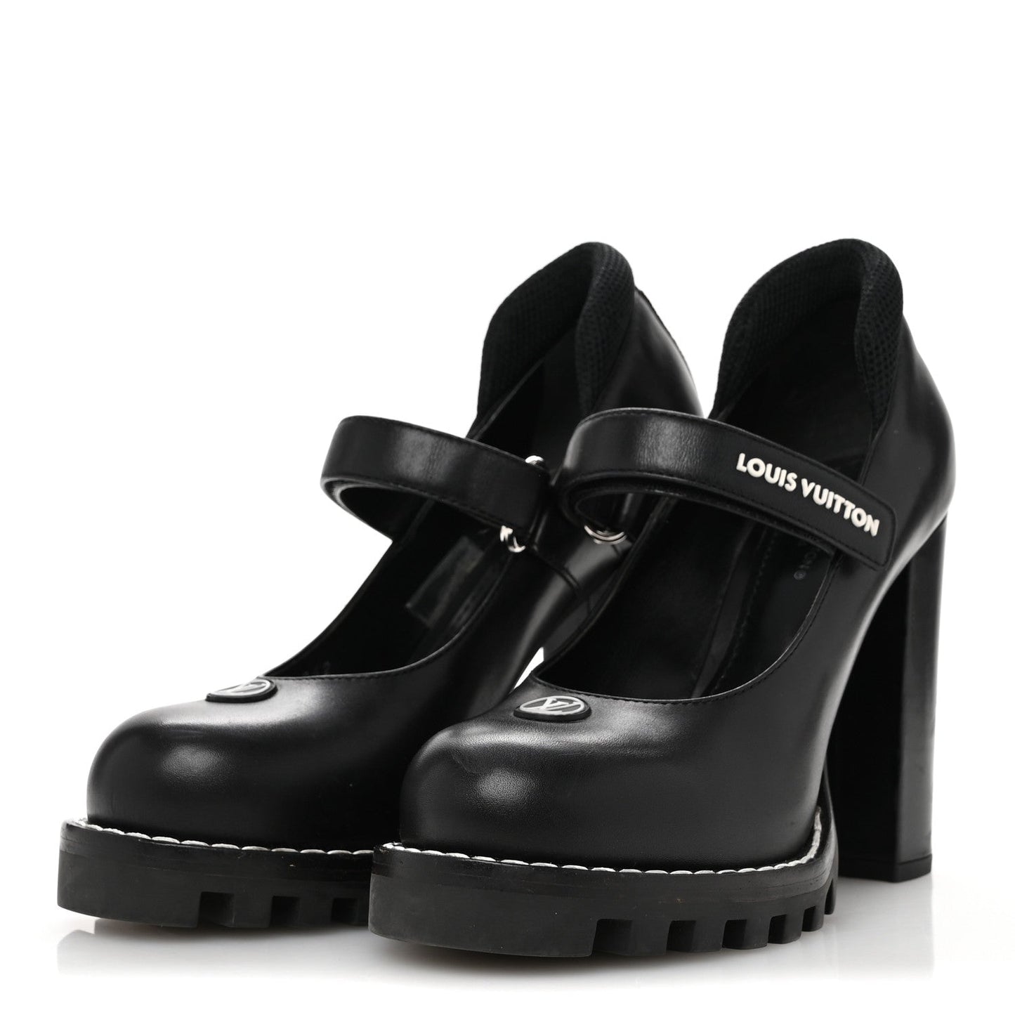 Calfskin Star Trail Ankle Pumps 37 Black