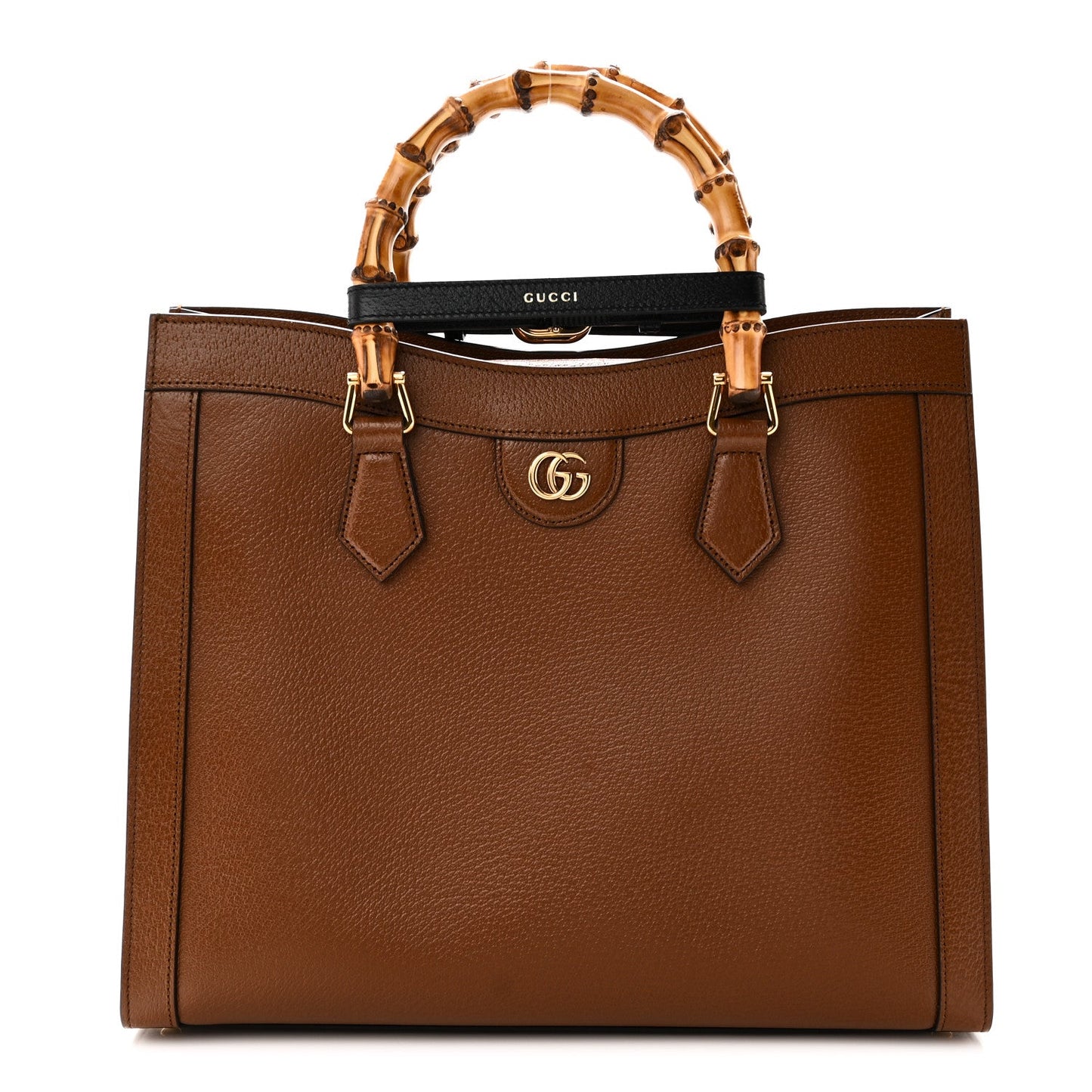 Textured Dollar Calfskin Medium Diana Tote Bag Cuir Black Cuir Black