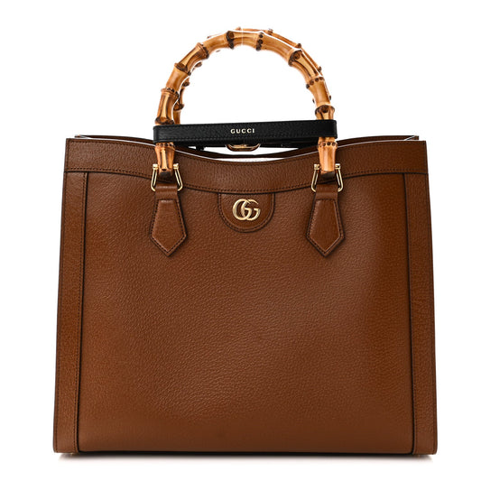 Textured Dollar Calfskin Medium Diana Tote Bag Cuir Black Cuir Black